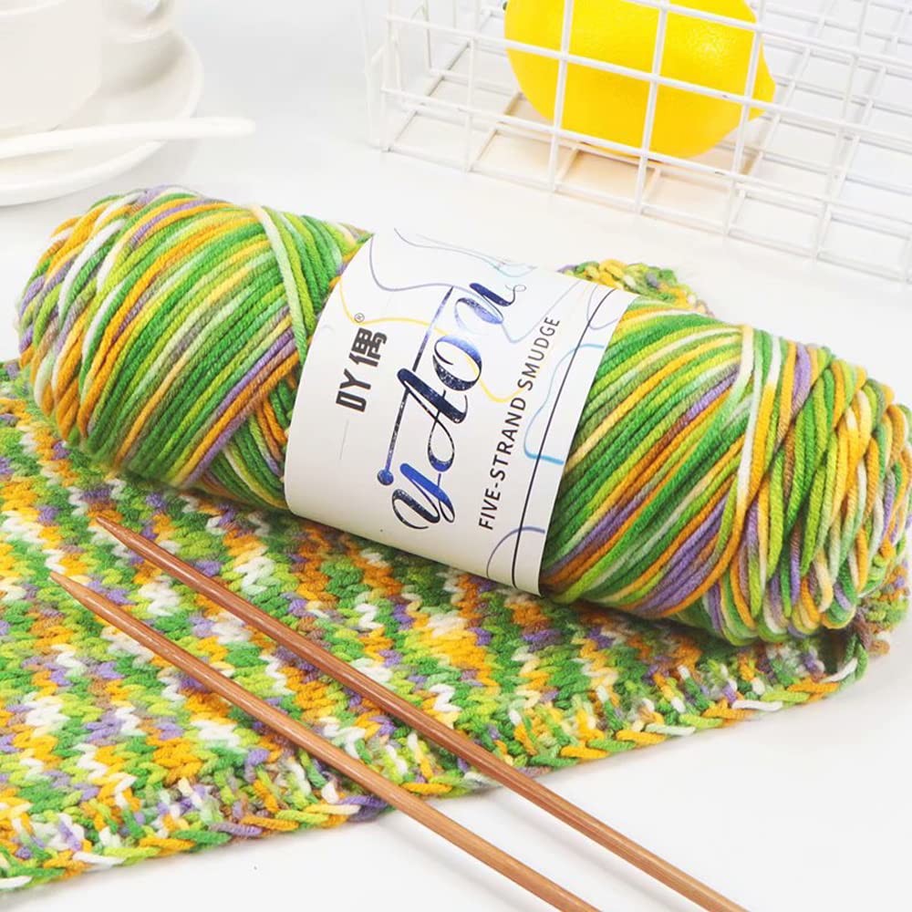 300g (3x100g) Soft Acrylic Knitting Yarn for Crochet, Baby Sweaters & DIY Crafts - Ombre Cotton Blend in Blue - Perfect for Handmade Scarves, Hats & Home Decor