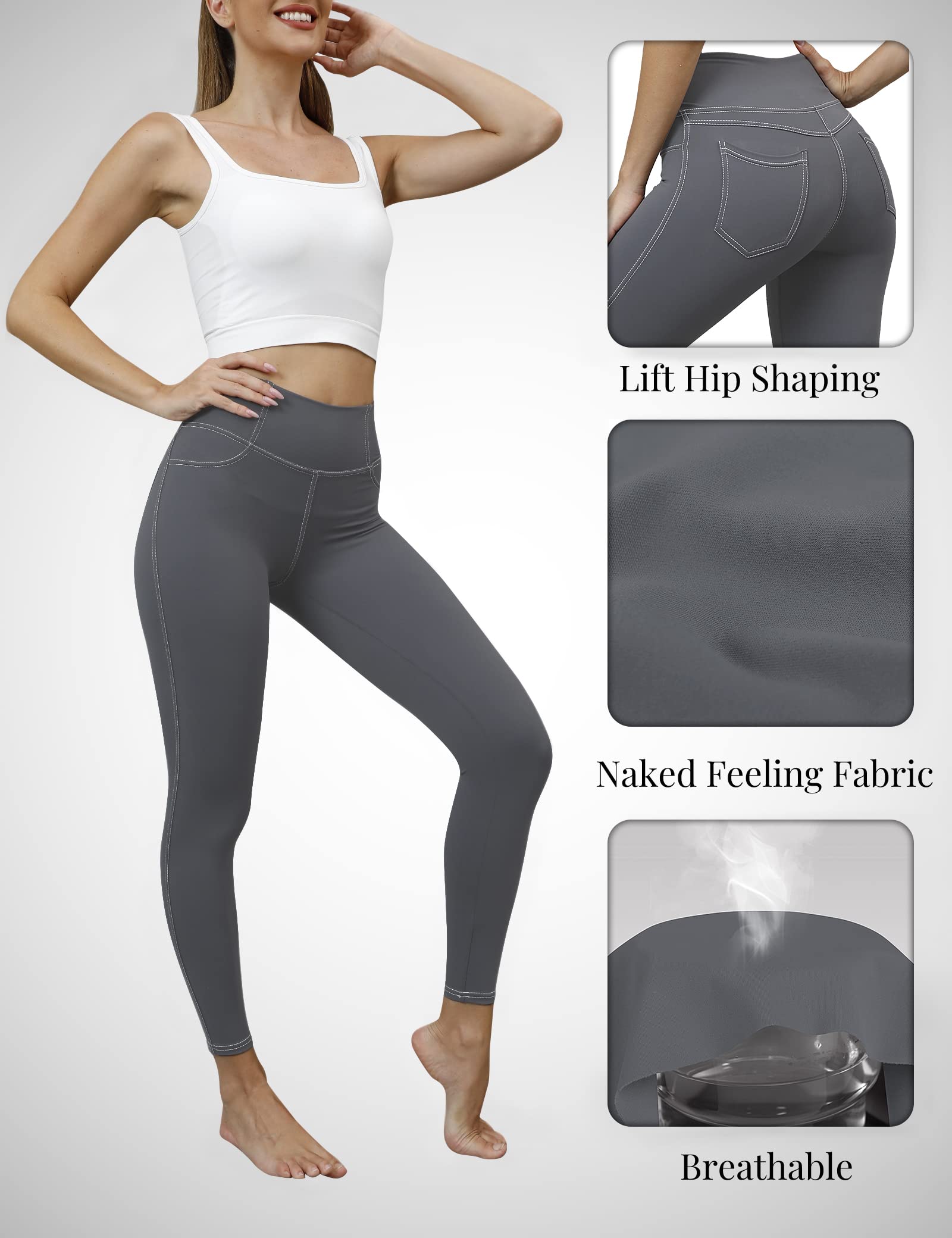 VOOVEEYA Women's High Waist Jeggings with Pockets - Tummy Control Stretchy Jeans Leggings for Plus Size - Perfect for Yoga, Workout & Casual Wear