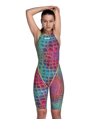 ARENA Powerskin ST Next Eco Open Back Tech Swimsuit for Junior Girls - Competitive Racing One Piece Kneeskin Swimwear for Training & Competition | Perfect for Swim Meets, Practice & Water Sports