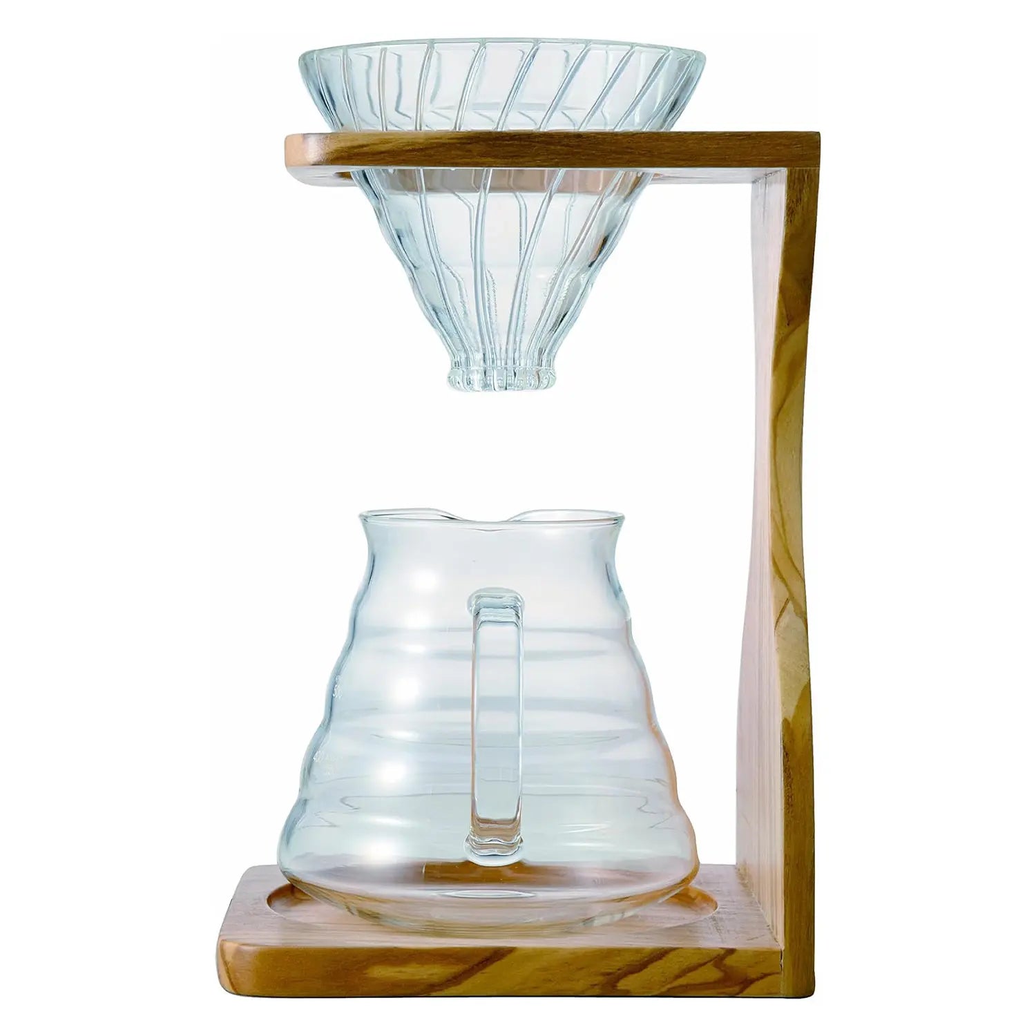 Hario V60 Heat Resistant Glass Coffee Dripper Set - Pour Over Coffee Maker with Stainless Steel Filter - Perfect for Home Brewing & Specialty Coffee Lovers