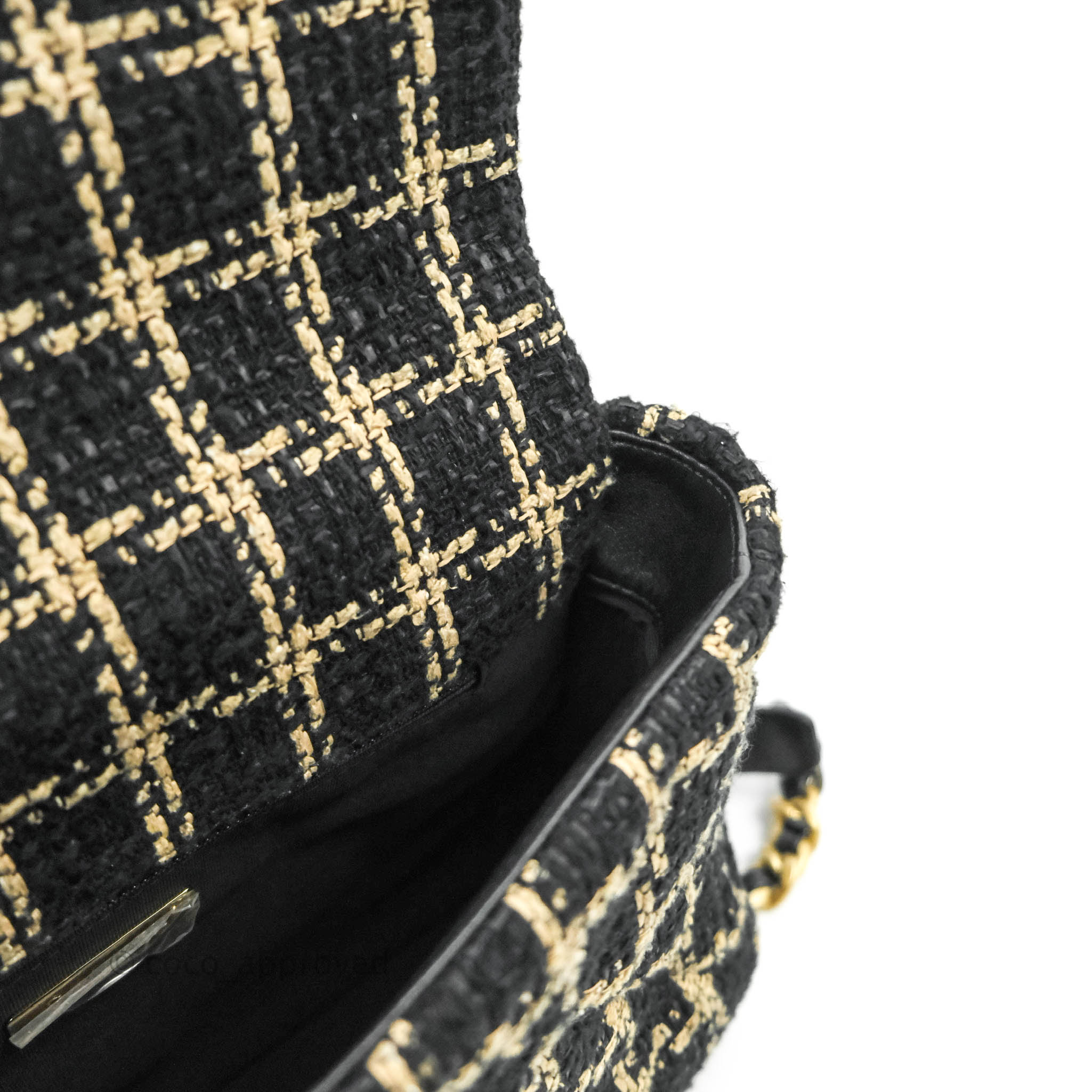 Chanel 19 Medium Handbag in Beige & Black Tweed with Mixed Hardware - Luxury Designer Shoulder Bag for Women, Perfect for Work, Evening Events & Travel