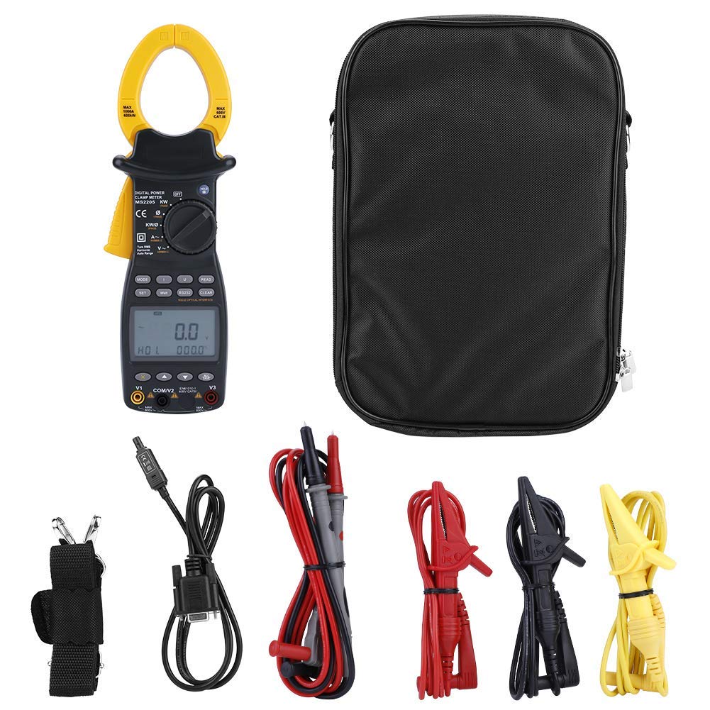 Peakmeter MS2205 Digital Clamp Meter - 3 Phase Multimeter with Harmonic Power Testing for Electricians & HVAC Technicians - Ideal for Industrial, Commercial & Home Electrical Maintenance