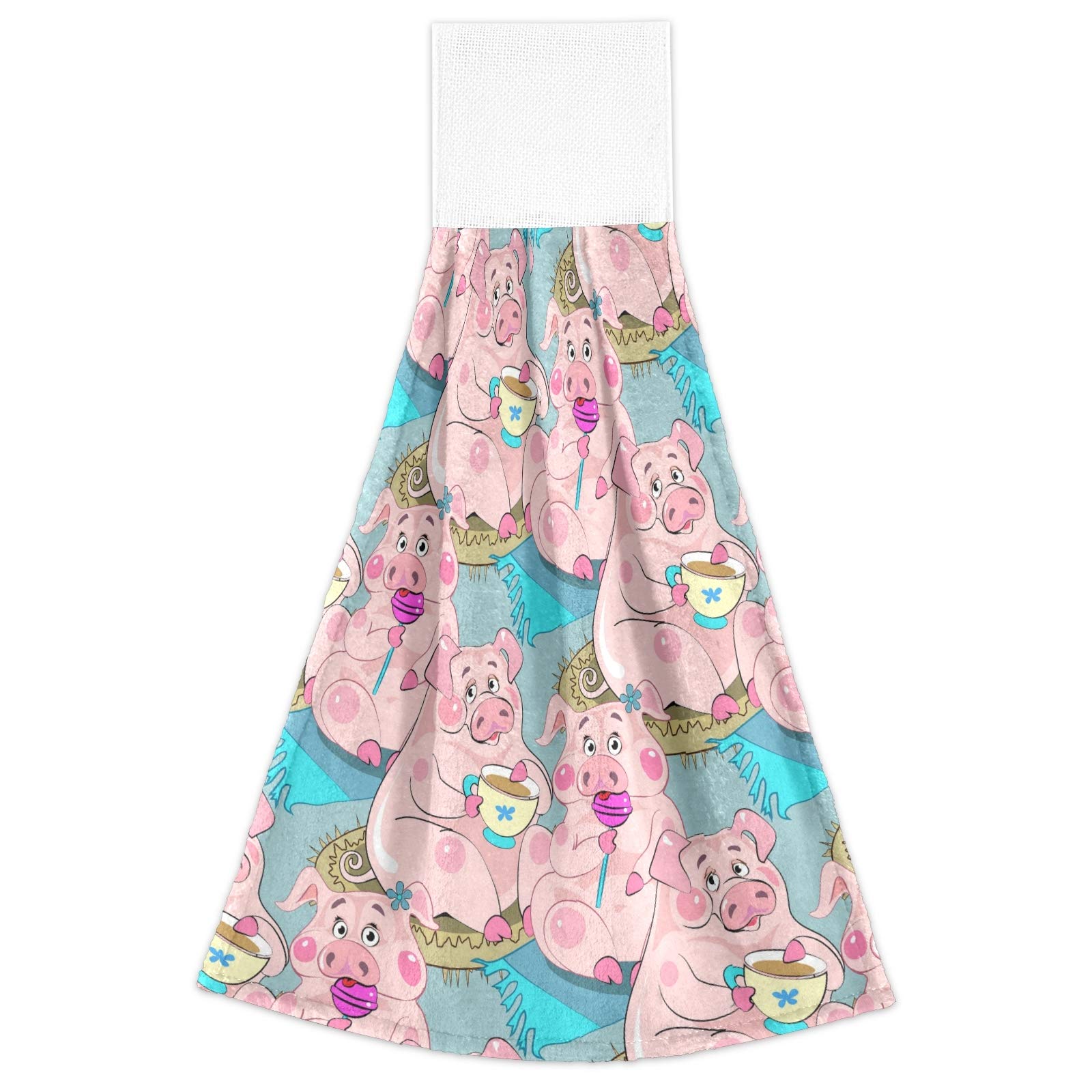 Funny Pig Spring Kitchen Towels - Cute Piggy Hand Towels for Bathroom & Kitchen (12
