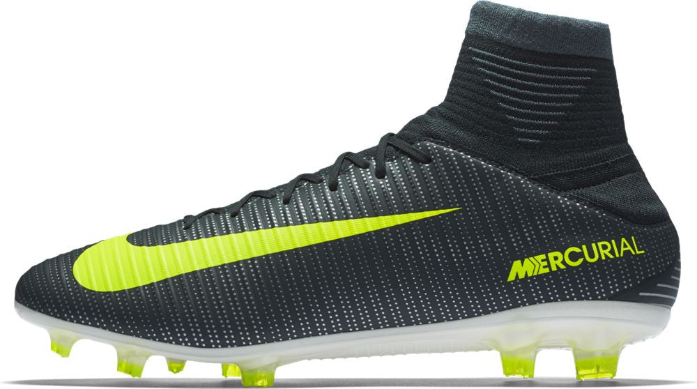Nike Mercurial Veloce III Dynamic Fit CR7 FG Soccer Cleats - Seaweed/Volt - Lightweight Football Boots for Speed & Agility - Perfect for Turf & Firm Ground Soccer Matches