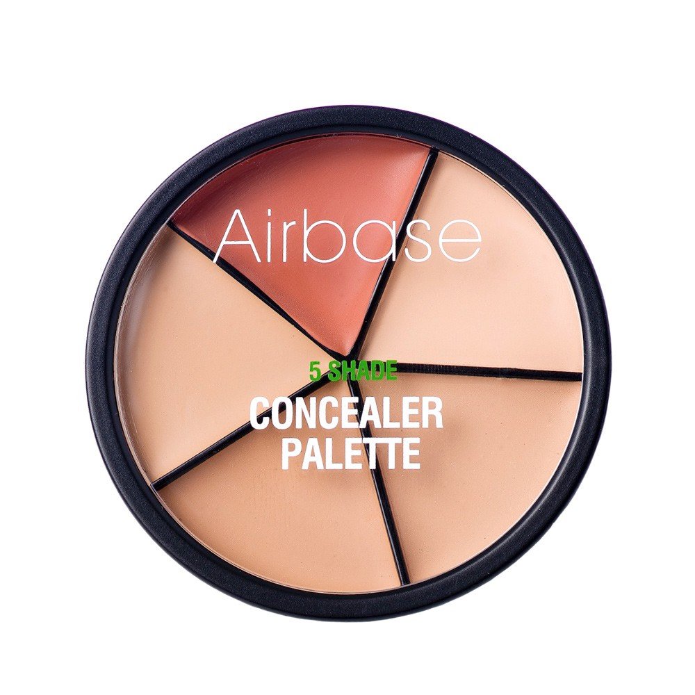 Airbase Make-Up Concealer Wheel Palette (5 Colors) - Creamy Full Coverage Concealer - Dermatologist Tested - Perfect for Dark Circles, Blemishes & Contouring - Ideal for Professional Makeup Artists & Daily Use