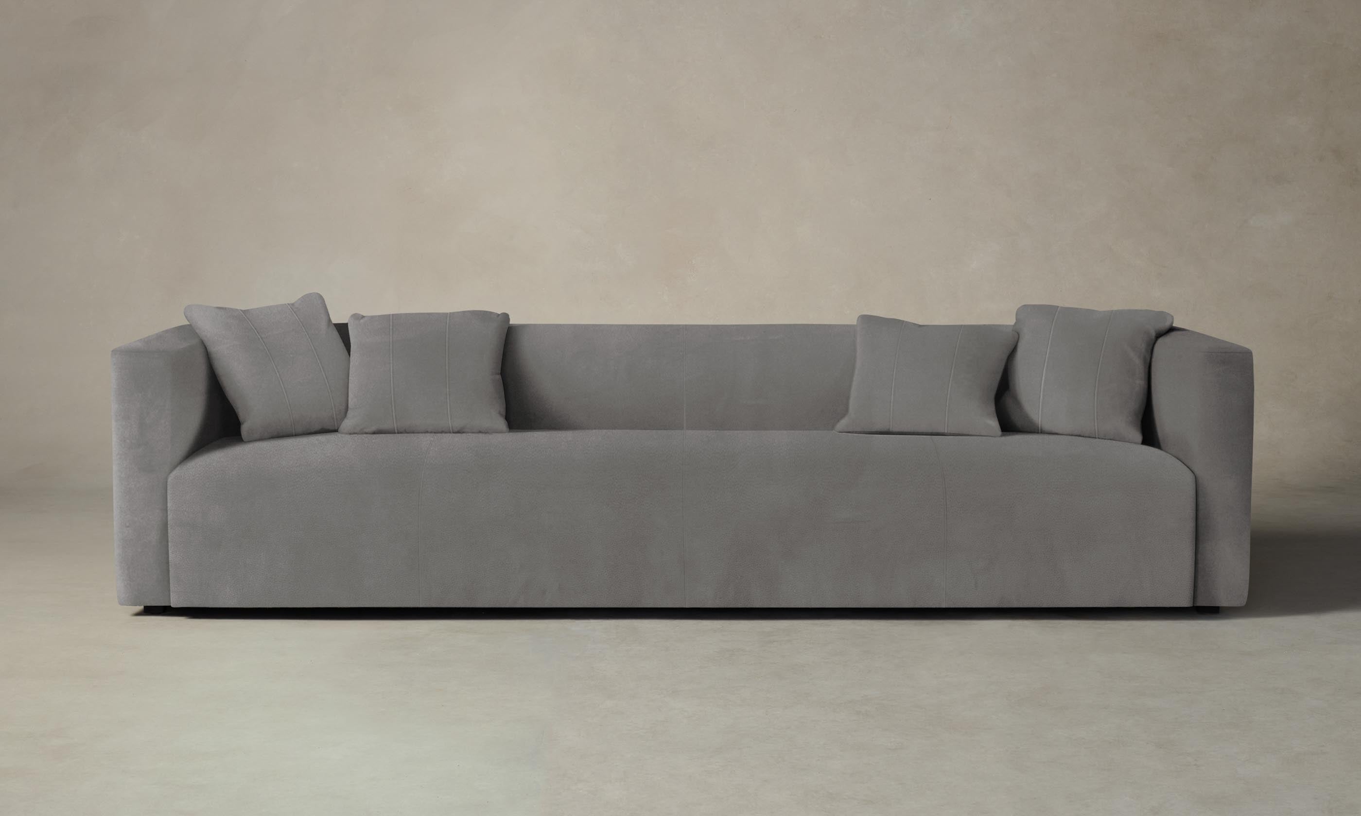 Premium Nubuck Leather Breuer Sofa in Asphalt Gray - Modern Mid-Century Design for Living Room, Office & Lounge Spaces