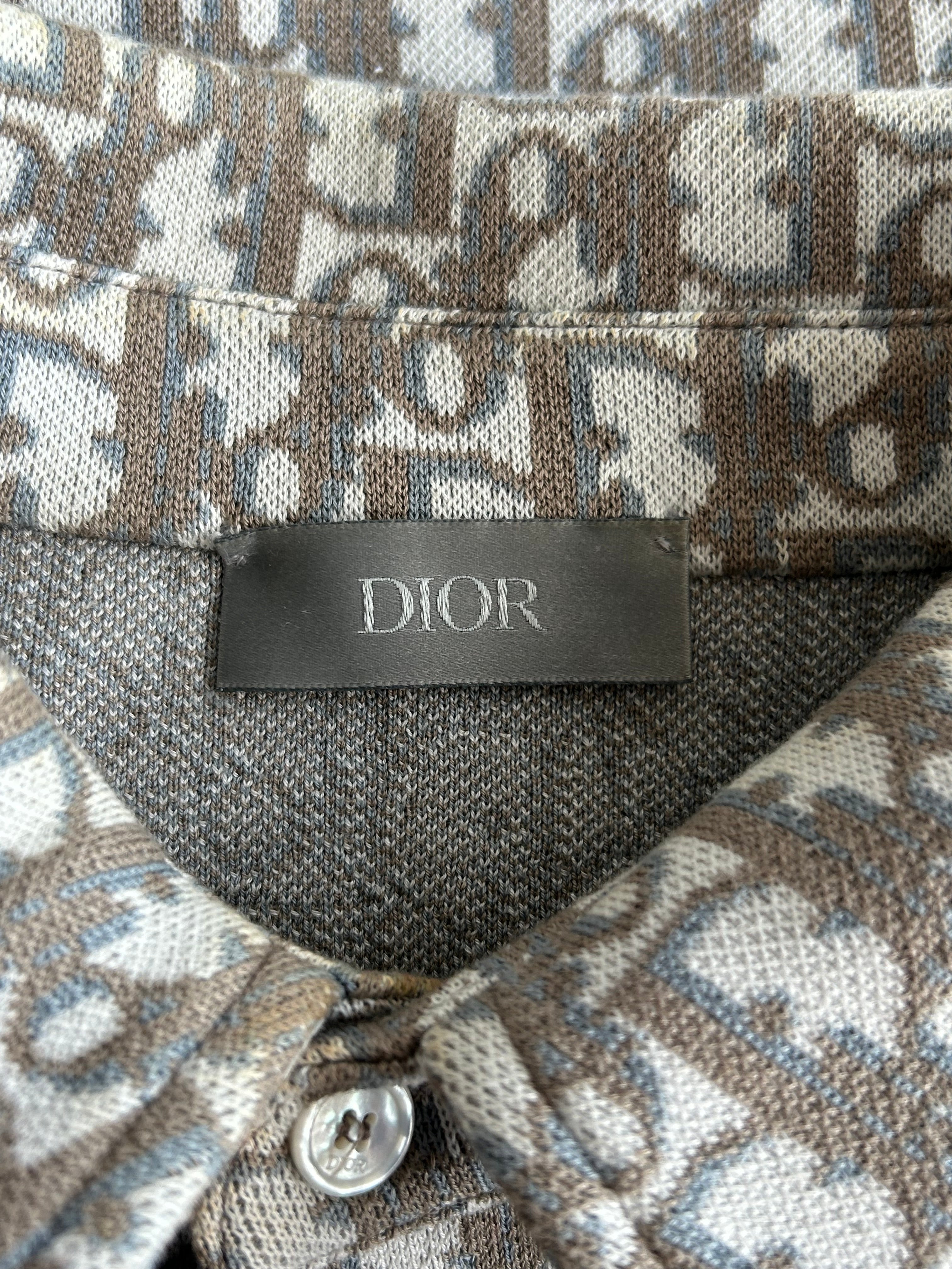Dior Beige & Brown Oblique Button Up Shirt for Men - Classic Luxury Casual Dress Shirt for Office, Party & Formal Events