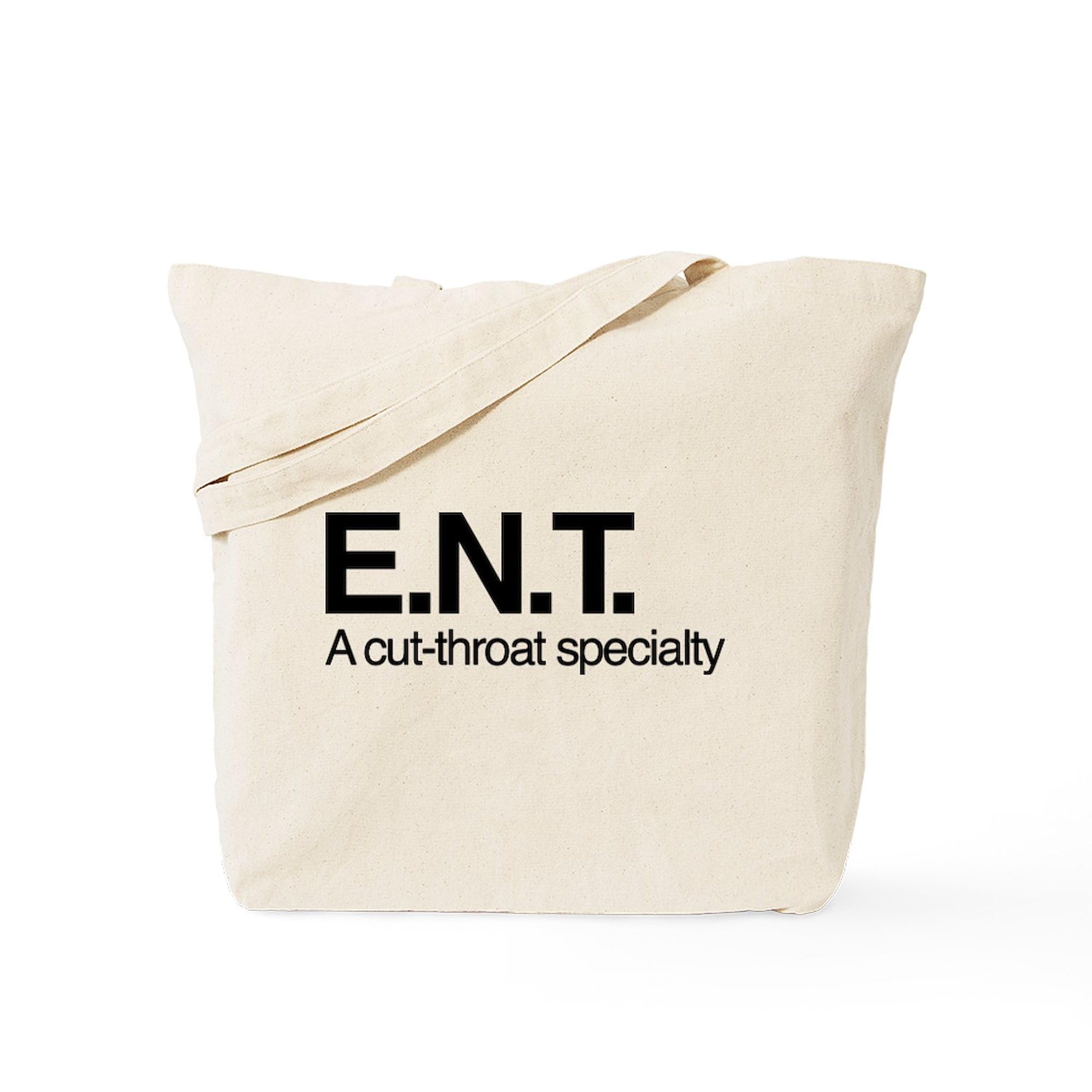 ENT A Cut Throat Specialty Tote Bag - Natural Canvas Reusable Shopping Bag for Groceries, Beach & Daily Use | Eco-Friendly Cotton Tote with Unique Design