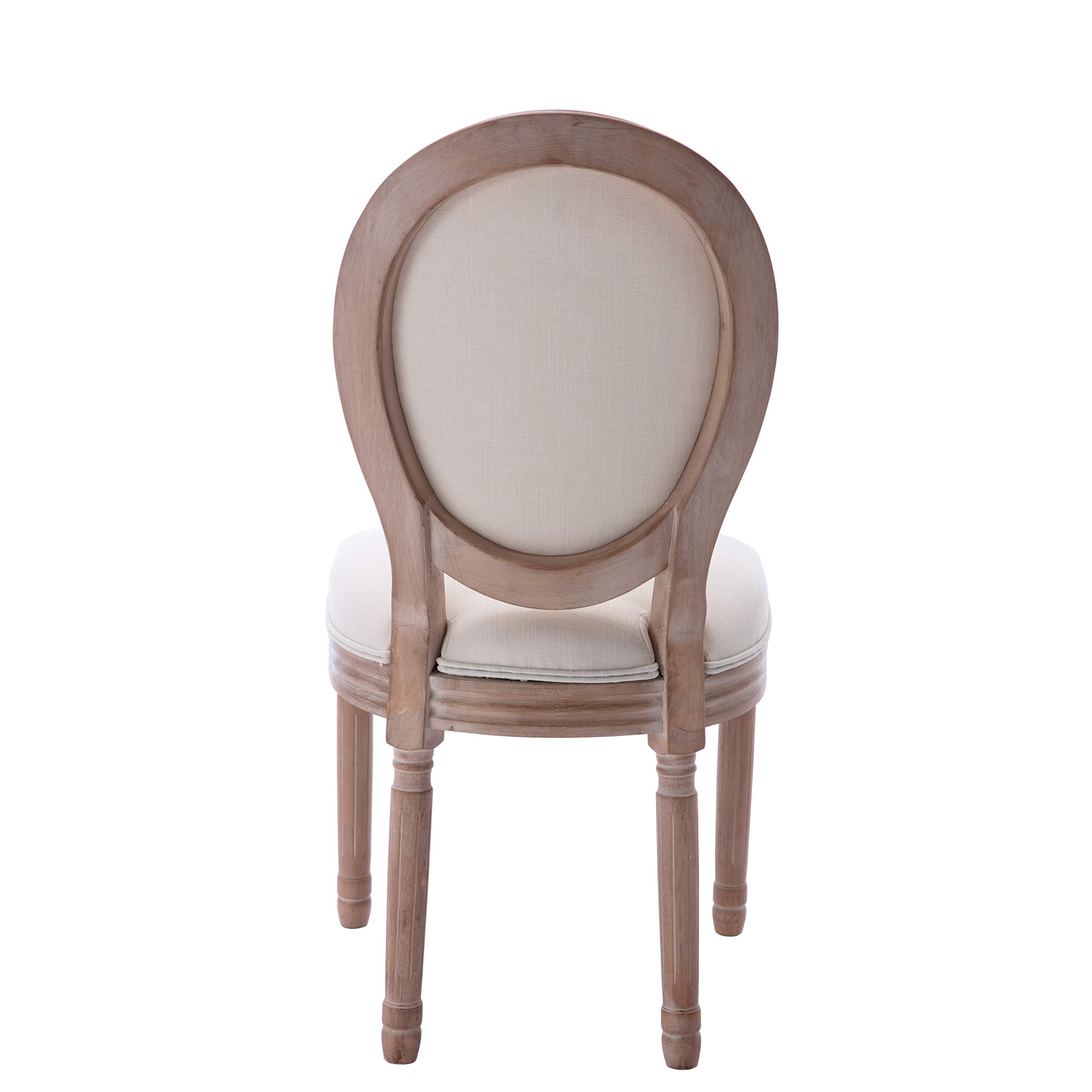 HomVent Set of 2 French Country Dining Chairs - Fabric & Cane Upholstered Farmhouse Kitchen Chairs with Carved Solid Wood Frame - Perfect for Home, Office, Restaurant & Cafe Dining (Style 2)