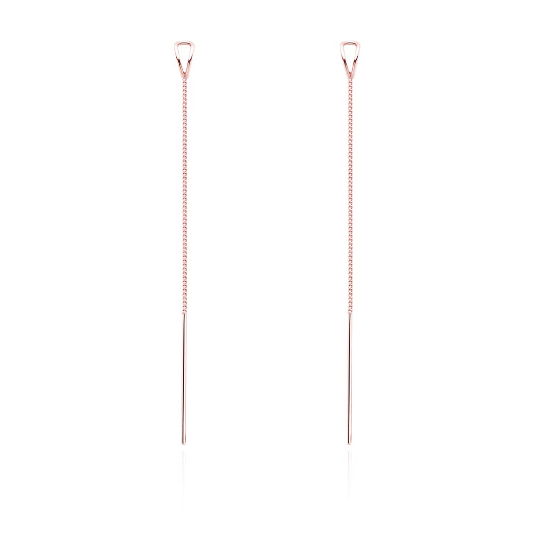 925 Sterling Silver Chain Threader Dangle Earrings for Women & Teens – Long Tassel Line Earrings for Parties, Weddings & Everyday Wear
