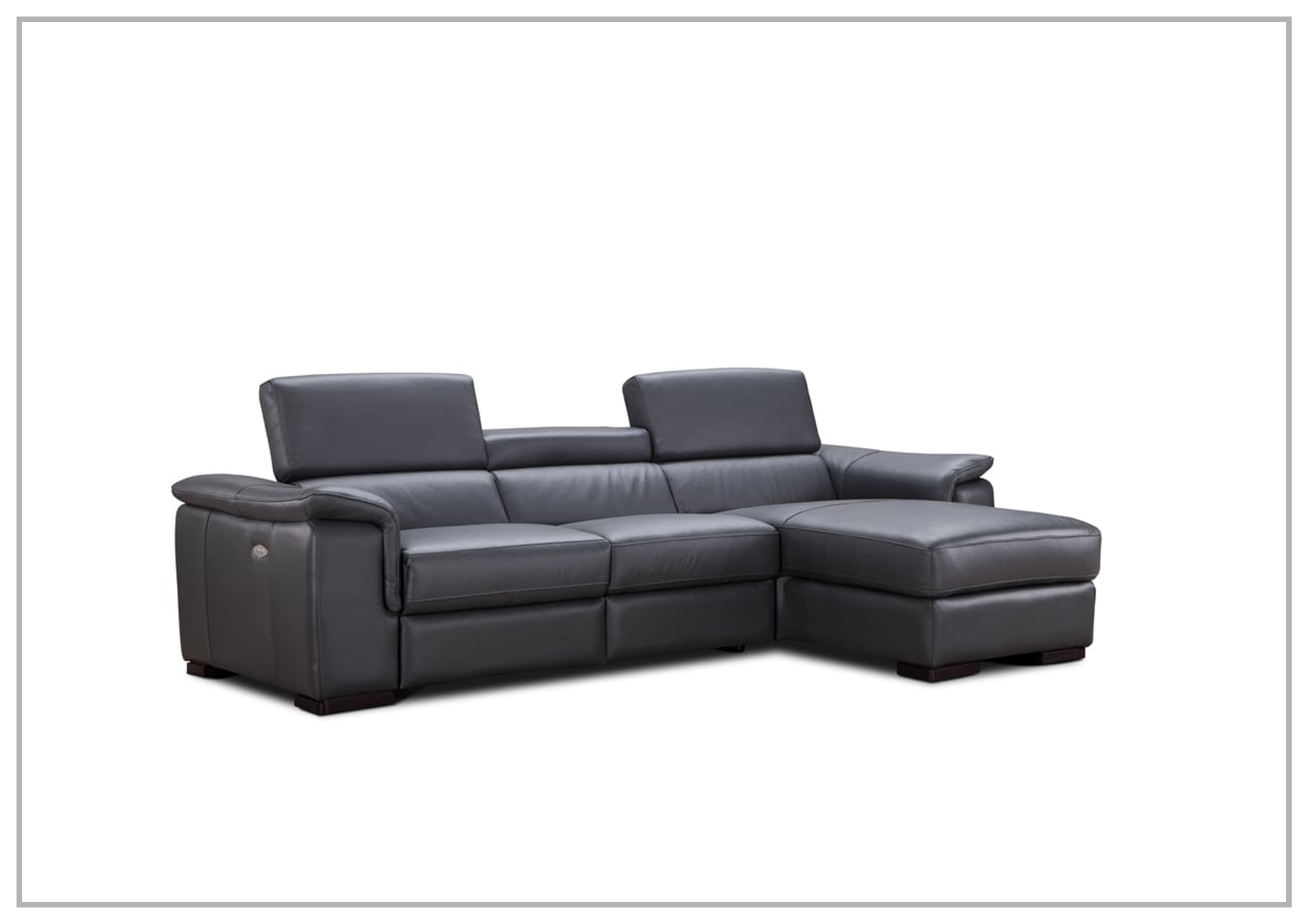 Gio Italia Allegra L-Shaped Leather Recliner Sectional Sofa - Modern Genuine Leather Reclining Couch for Living Room, Home Theater & Family Gatherings