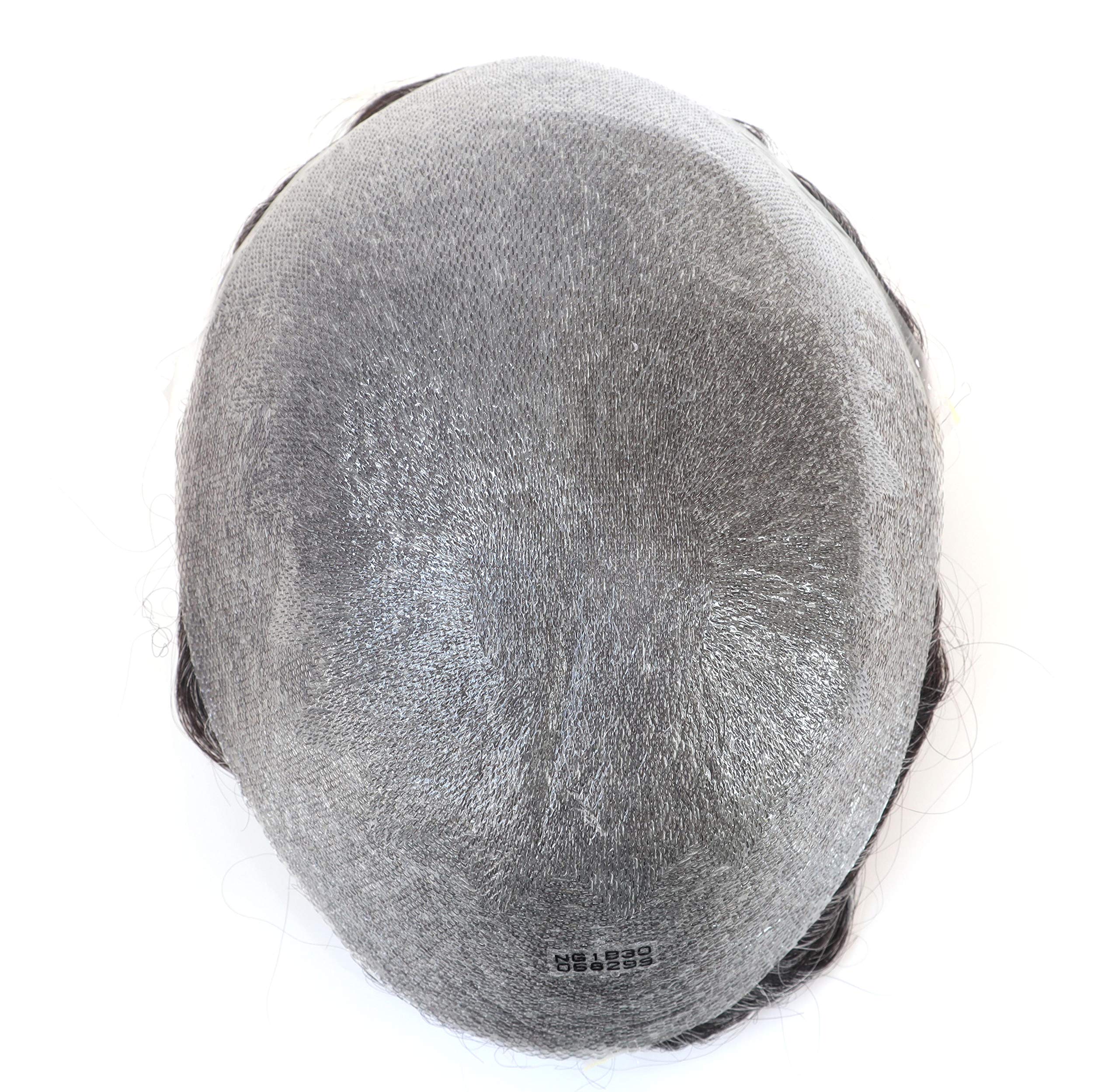 100% Human Hair Toupee for Men - Undetectable Ultra Thin Skin V-Looped Hair System #1B40 | Super Natural Look for Daily Wear & Special Occasions
