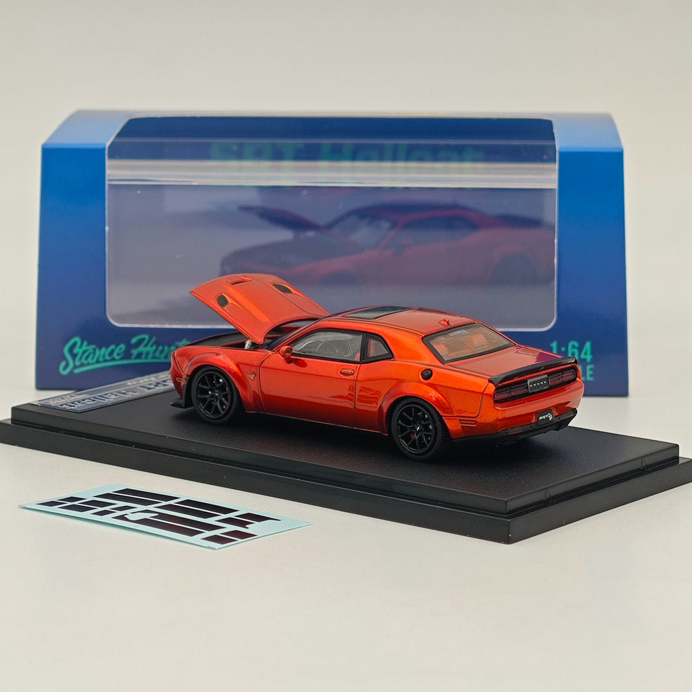 1:64 Scale SH Dodge SRT Hellcat Muscle Car - Orange Diecast Model Toy for Collectors & Racing Enthusiasts | Perfect for Display, Gifts & Car Racing Scenes