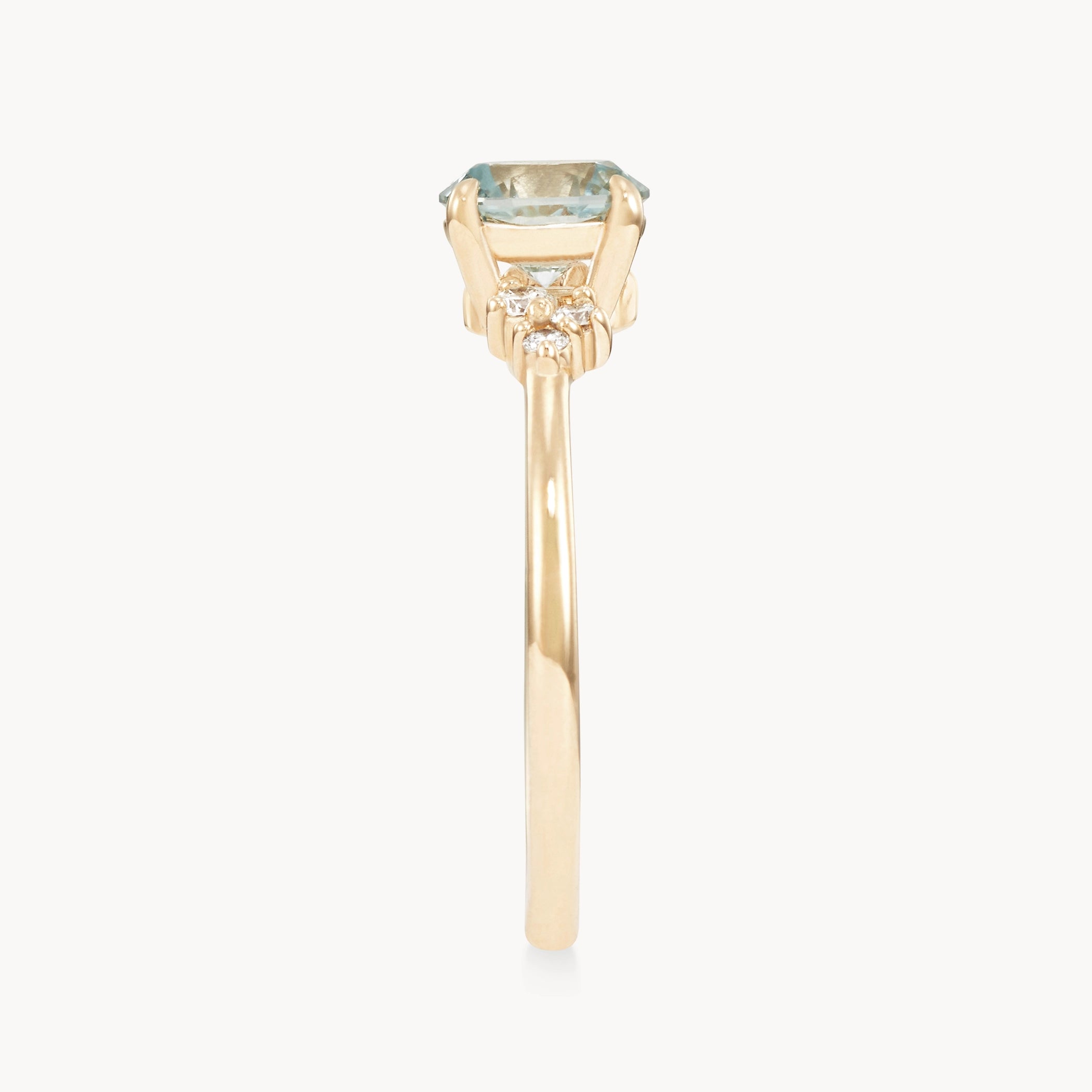 Kindred Path One of a Kind 14K Yellow Gold Ring with Nearly Colorless Sapphire - Elegant Jewelry for Weddings, Anniversaries & Special Occasions