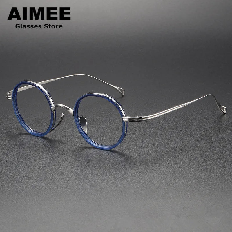 Aimee Women's Full Rim Round Titanium Acetate Eyeglasses 480871 - Lightweight & Durable Frame for Work, Reading & Everyday Use