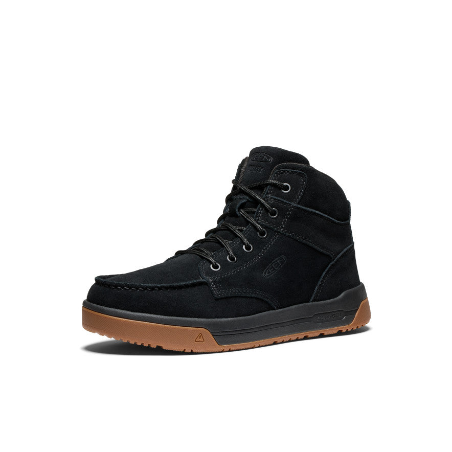 Men's Gibson Soft Toe Work Boots - Black & Gum Leather - Comfortable & Durable for Construction, Hiking & Outdoor Activities
