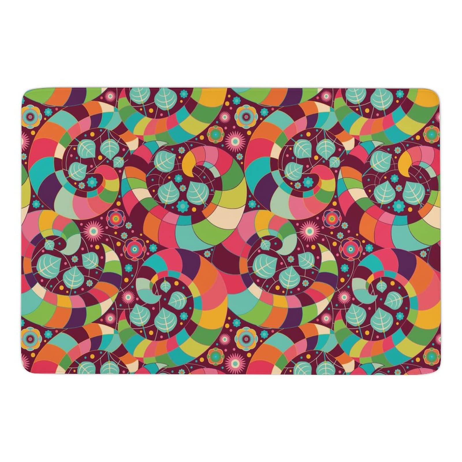 Boho Paisley Floral Aztec Area Rug - Non-Slip Foldable Floor Mat for Kids, Girls & Teens - 5ft x 6.5ft Soft Carpet for Bedroom, Living Room, Nursery, Playroom, Dorm & Dining Room Decor - Perfect for Cozy Spaces & Boho Chic Home Styling