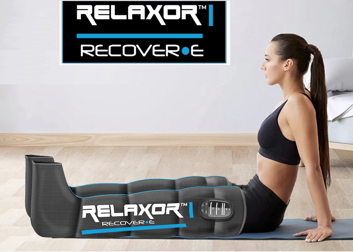 Relaxor Recover E Full Leg Recovery Therapy - Compression Sleeves for Muscle Pain Relief & Circulation - Ideal for Athletes, Runners & Post-Workout Recovery