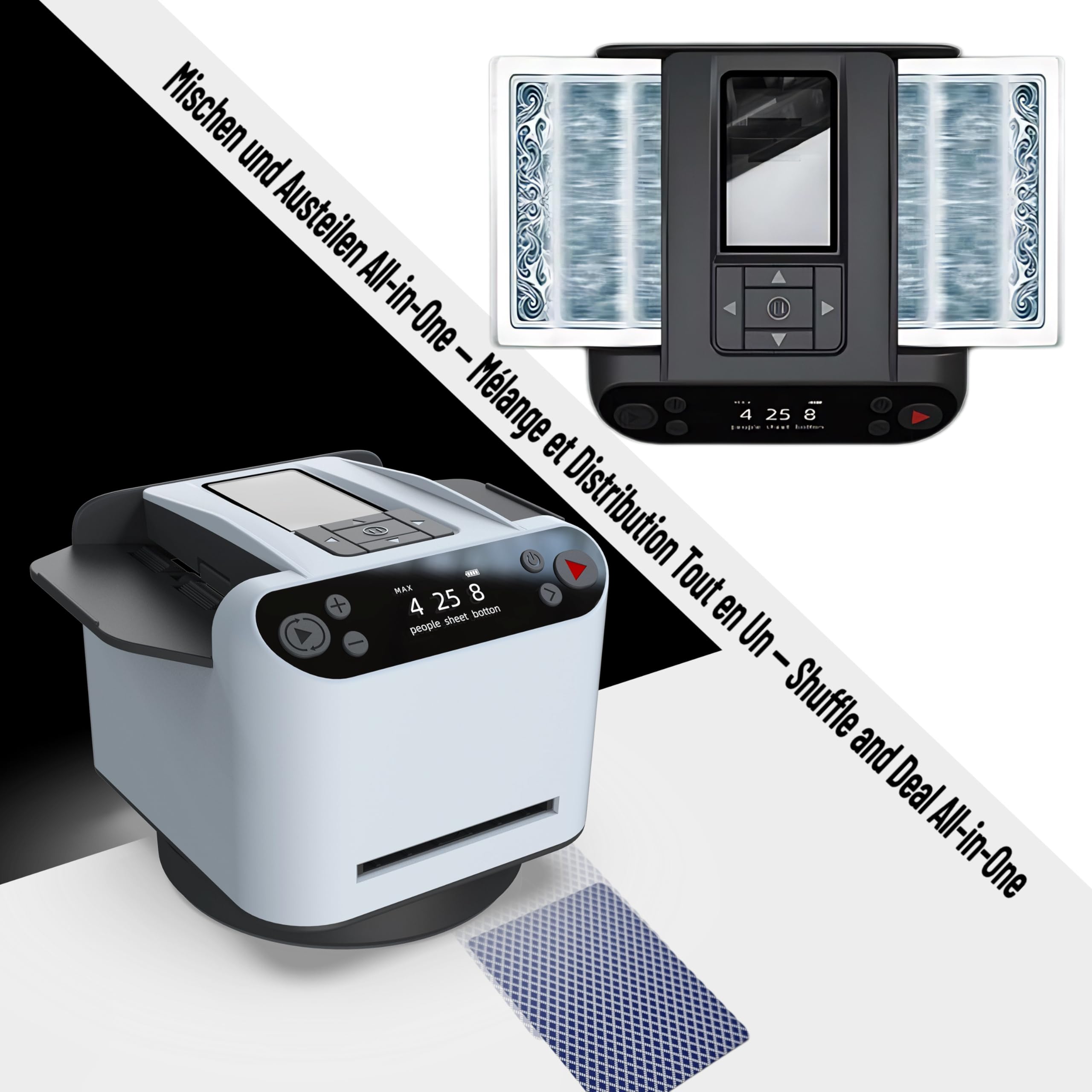 CUIYKAI 2-in-1 Automatic Card Shuffler and Vending Machine with 360° Rotation & Wireless Remote Control - Perfect for Poker, Blackjack, Casino Nights & Card Game Parties