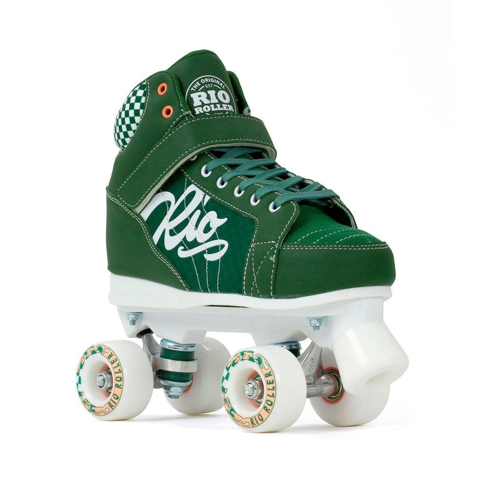Rio Mayhem II Green Roller Skates for Women & Men - Outdoor & Indoor Quad Skates with Comfortable Padding - Perfect for Rink, Park, Street Skating & Roller Derby