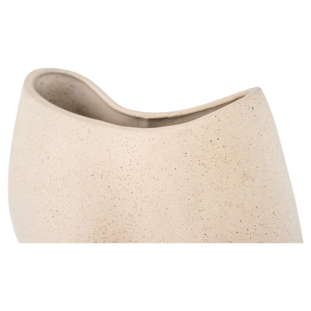Cyan Design 11776 Organic Pinched Bowl - Handcrafted Ceramic Grainy White Textured Serving Bowl for Salad, Soup, or Decorative Display