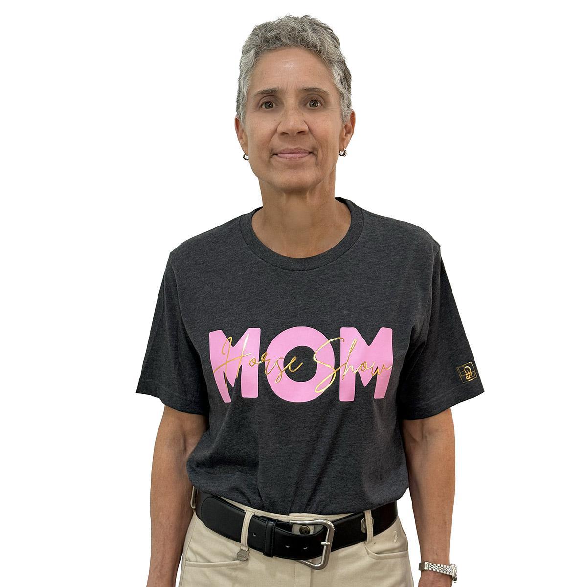 Equine & Design Horse Show Mom Short Sleeve T-Shirt - Comfortable Equestrian Apparel for Horse Lovers & Show Moms - Perfect for Competitions, Barn Days & Horseback Riding