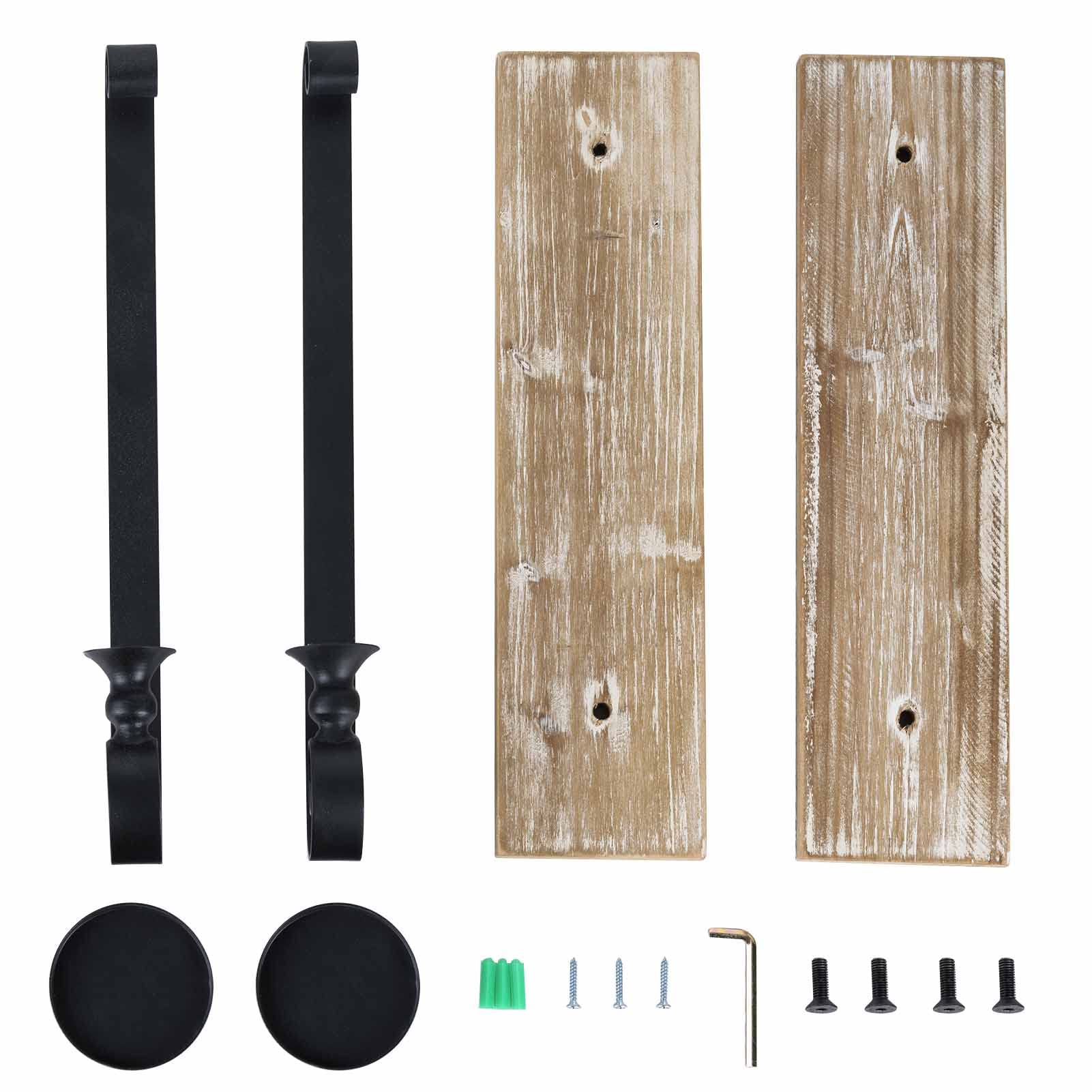 Set of 2 Rustic Wooden & Iron Wall Candle Sconces - Handcrafted Pillar Candle Holders for Living Room, Bedroom, Bathroom & Dining Room Decor - Perfect for Romantic Ambiance, Wedding Decor & Cozy Home Lighting