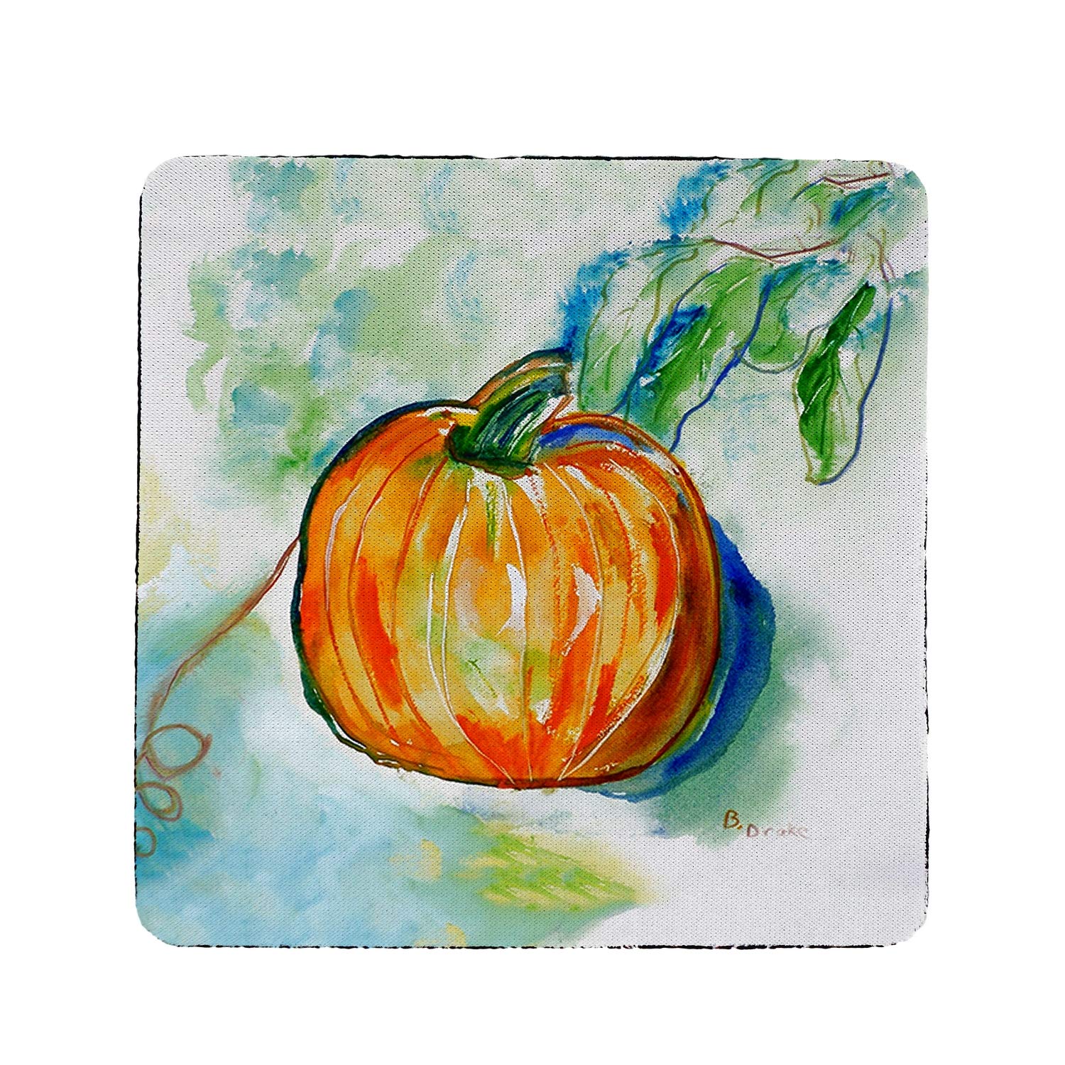 Betsy Drake Pumpkin Coaster Set of 4 - Fall-Themed Drink Coasters for Coffee, Wine & Beverages - Perfect for Thanksgiving & Halloween Home Decor