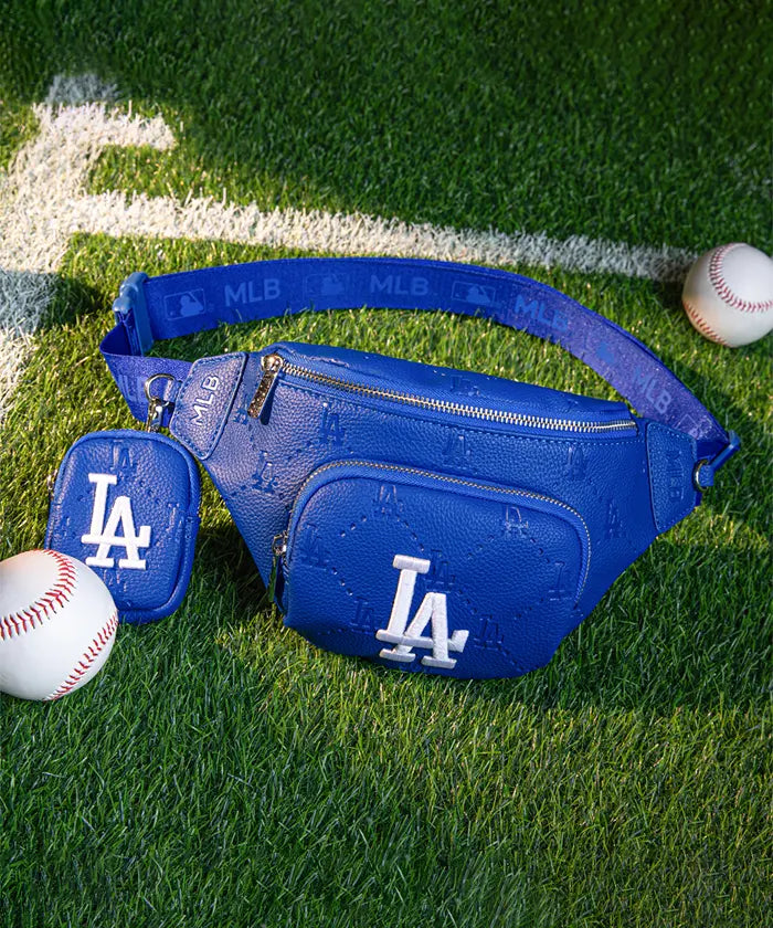 MLB Los Angeles Dodgers Official Logo Waist Pack - Crossbody Belt Bag for Men & Women - Perfect for Sports Games, Concerts & Travel