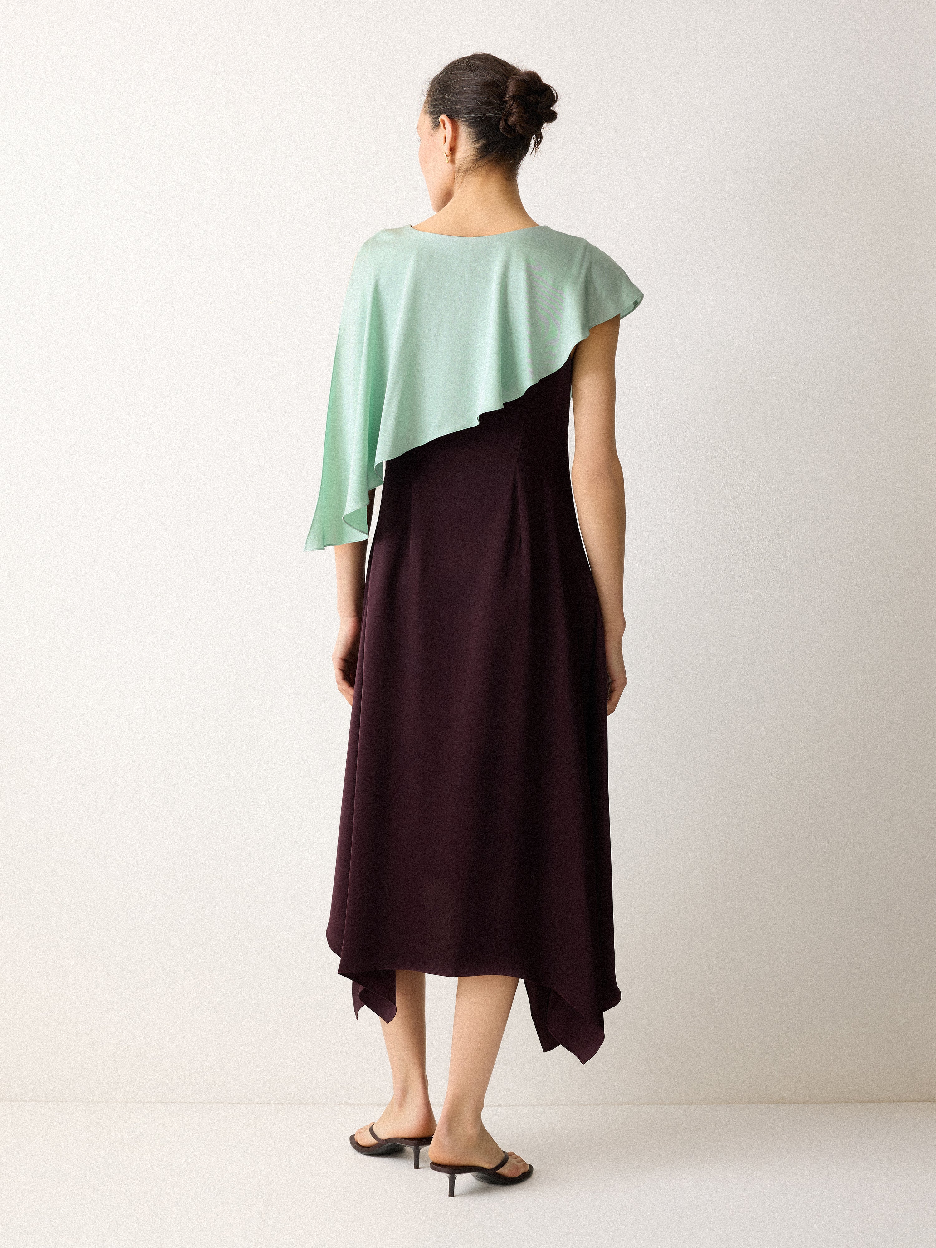 Elegant Draped Tie Detail Dress in Oxblood - Perfect for Evening Parties, Date Nights & Special Occasions