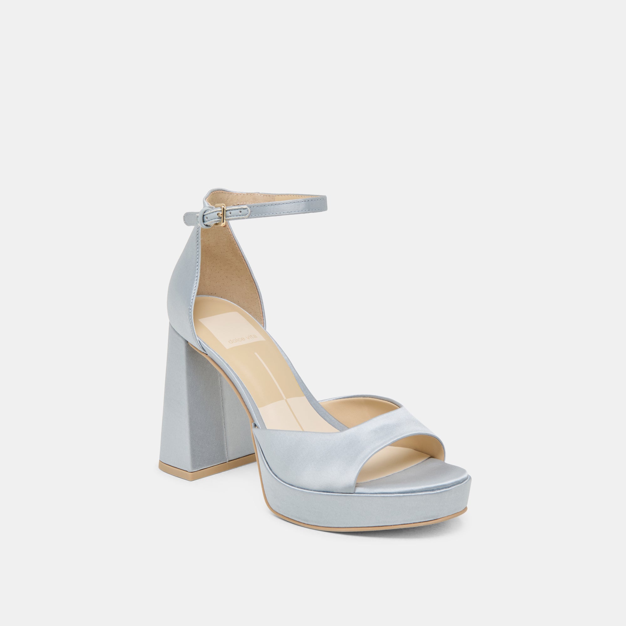 PANDRO Women's Light Blue Satin High Heels - Elegant Party & Wedding Shoes for Evening Dresses & Special Occasions
