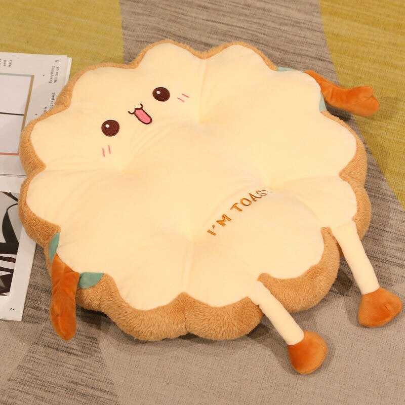 Simulation Bread Toast Chair Cushion - Soft Memory Foam Food-Shaped Pillow for Sofa, Office & Car Seating | Comfortable Home Decor & Funny Gift Idea