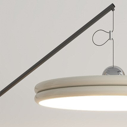 Modern Round LED Floor Lamp - Scandinavian Design for Living Room, Bedroom & Office - Energy Efficient Lighting for Home Decor