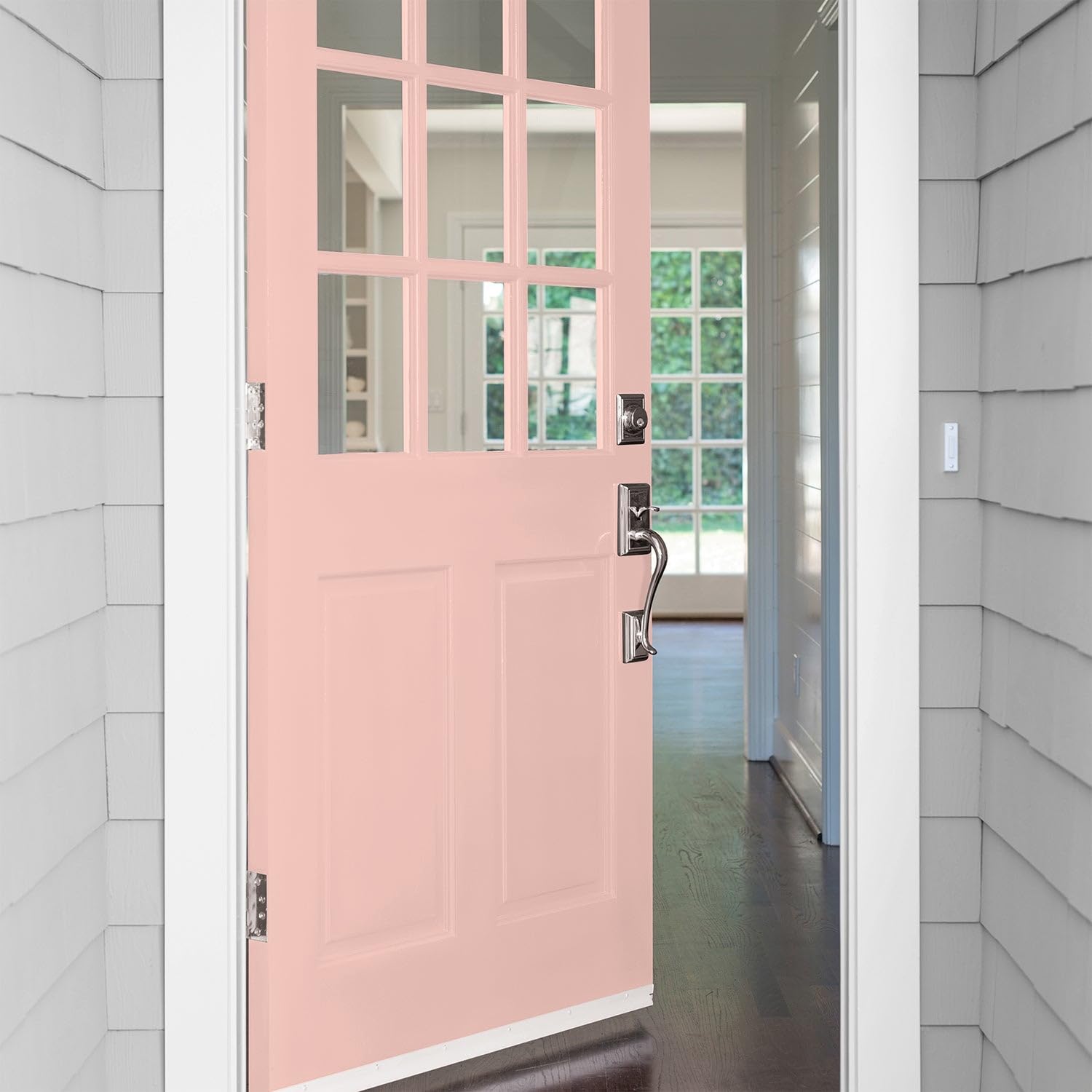 Glidden Exterior Paint and Primer in One - Peach/Peach Ash Satin Finish, 5-Gallon Bucket, One-Coat Coverage for Long-Lasting Protection | Perfect for House Siding, Fences, and Outdoor Wood Surfaces