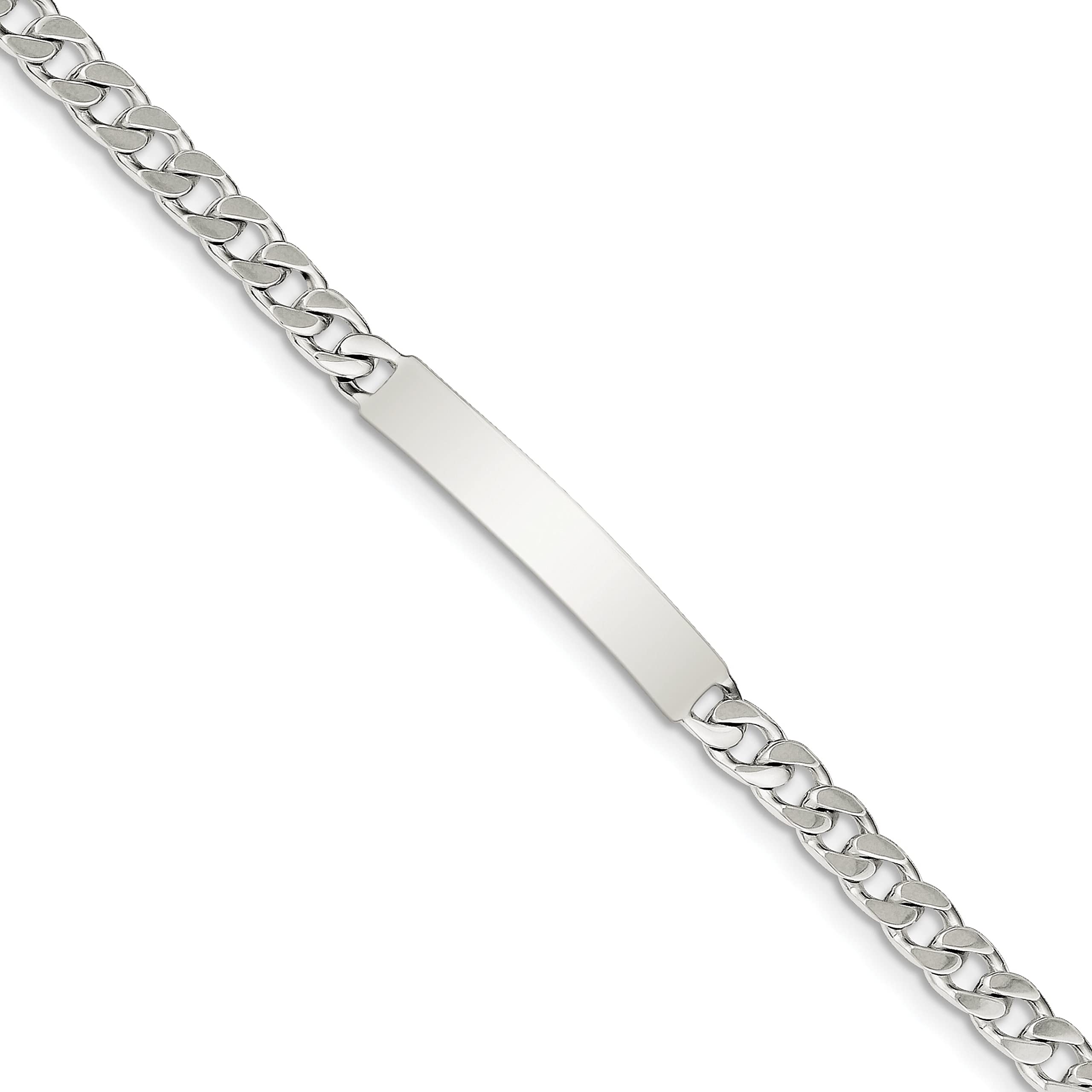 FindingKing Sterling Silver Curb ID Bracelet 8