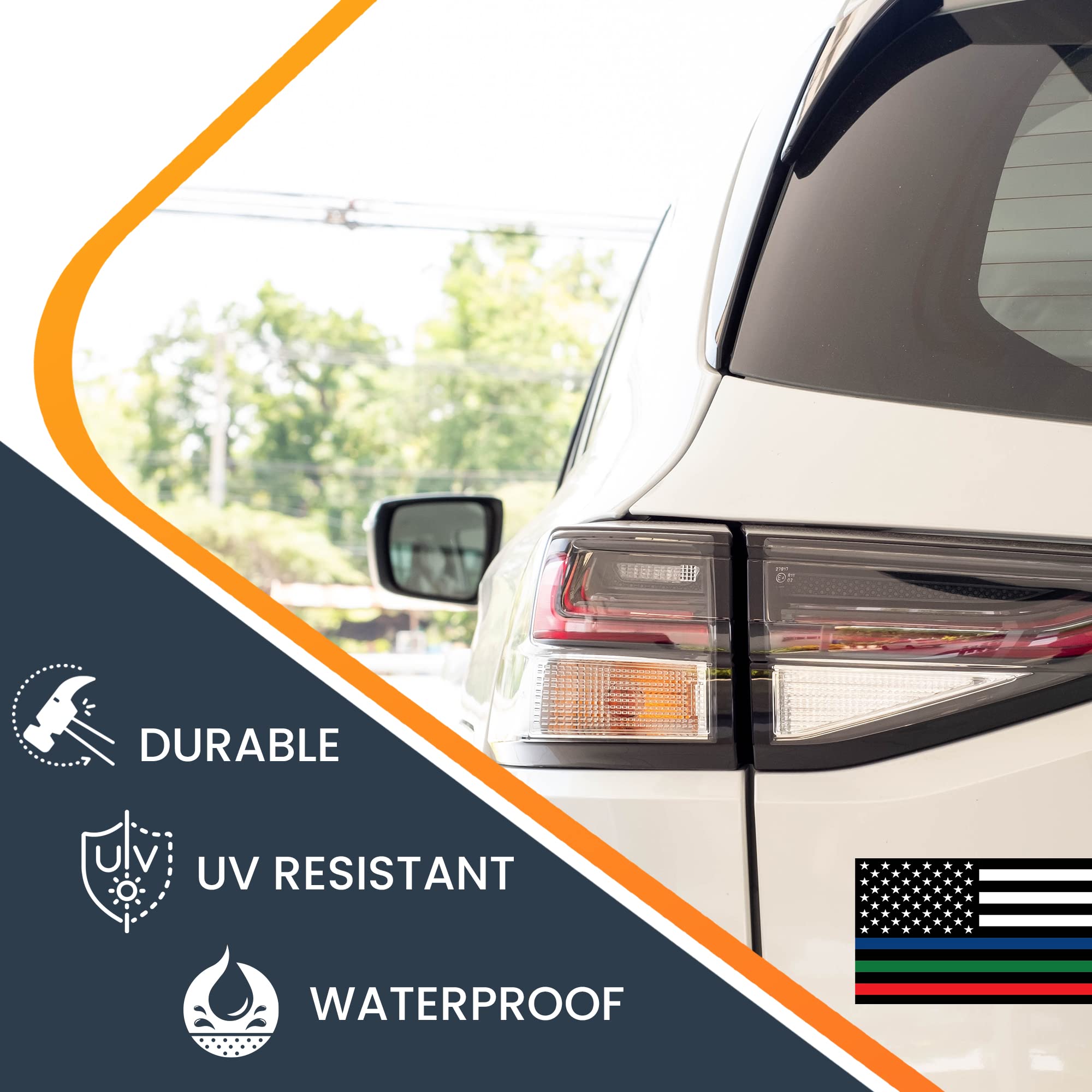 Thin Line Flag Magnet Decal 3x5 Inches - 2 Pack Heavy Duty Car Magnet for Truck, SUV, Van - Support Police, Firefighters, Military - Perfect for Vehicle Decoration, Patriotic Displays & First Responder Appreciation