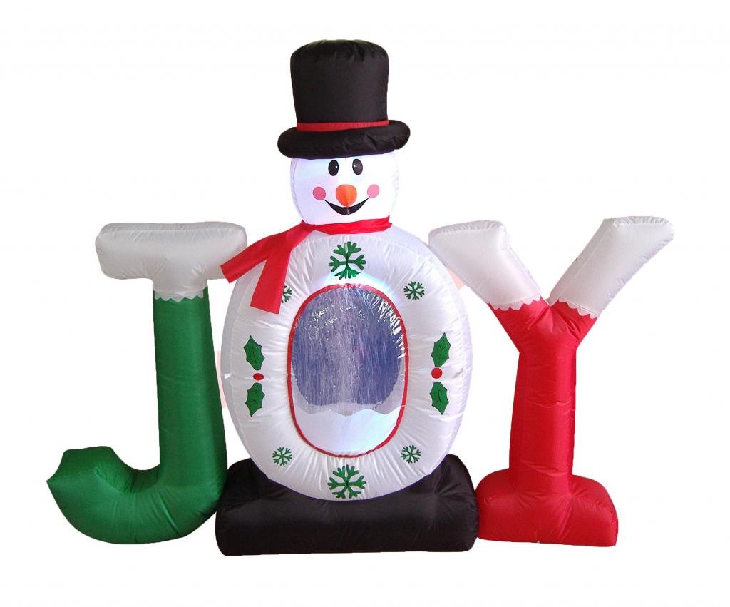 Christmas Party Decorations Bundle - 4ft Inflatable Joy Snowman Snow Globe & 8ft Inflatable Santa Claus on Fishing Boat - Perfect for Outdoor Yard Decor, Holiday Parties & Festive Home Decorations