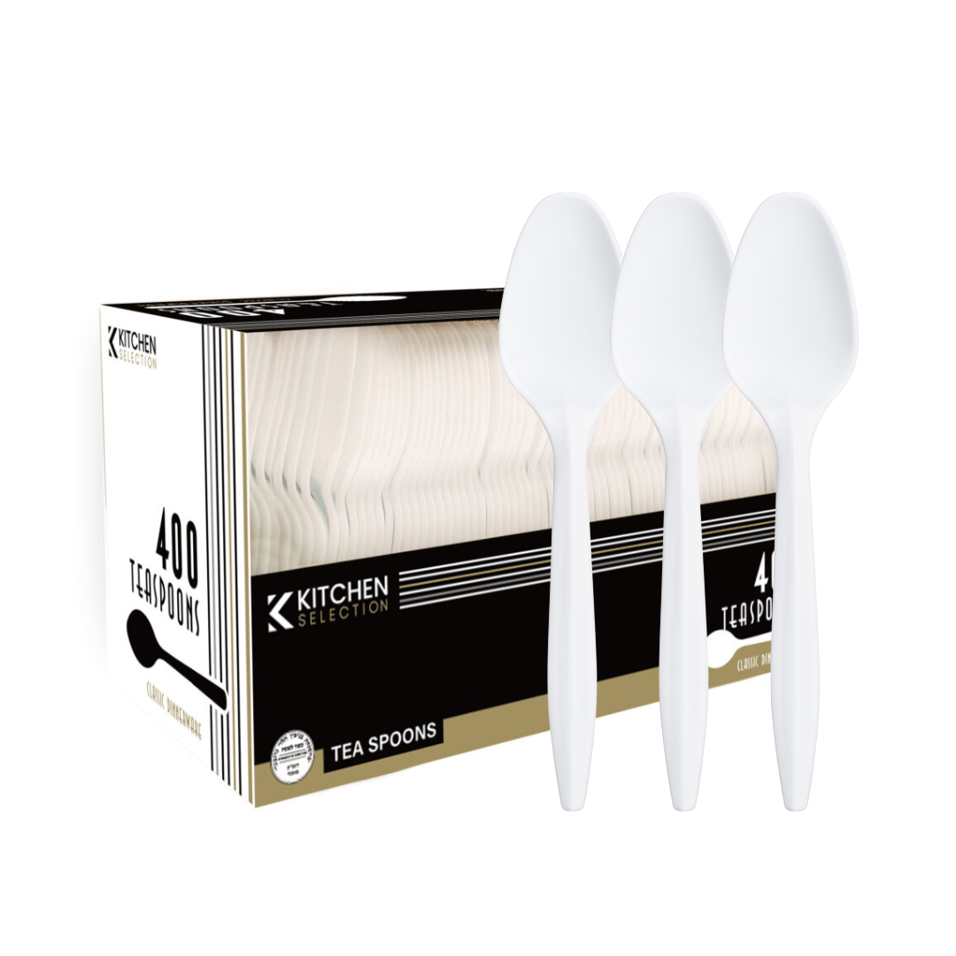 White Plastic Teaspoons - 100-Pack Disposable Flatware for Parties, Picnics, and Everyday Use | Durable & Lightweight Cutlery for Home, Office, or Travel