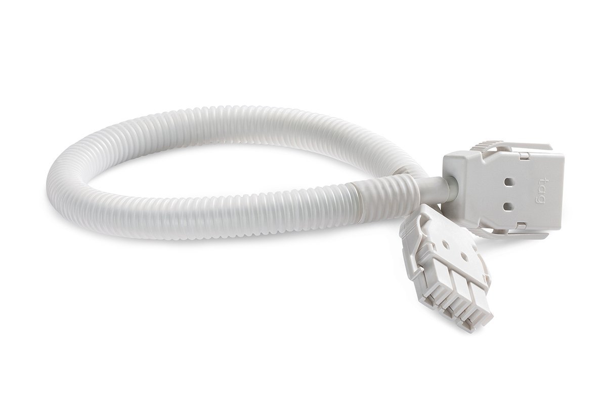 CMS 20A Interconnecting Lead in Flexible Conduit - 6ft White Electrical Wiring for Home Appliances & Outdoor Lighting
