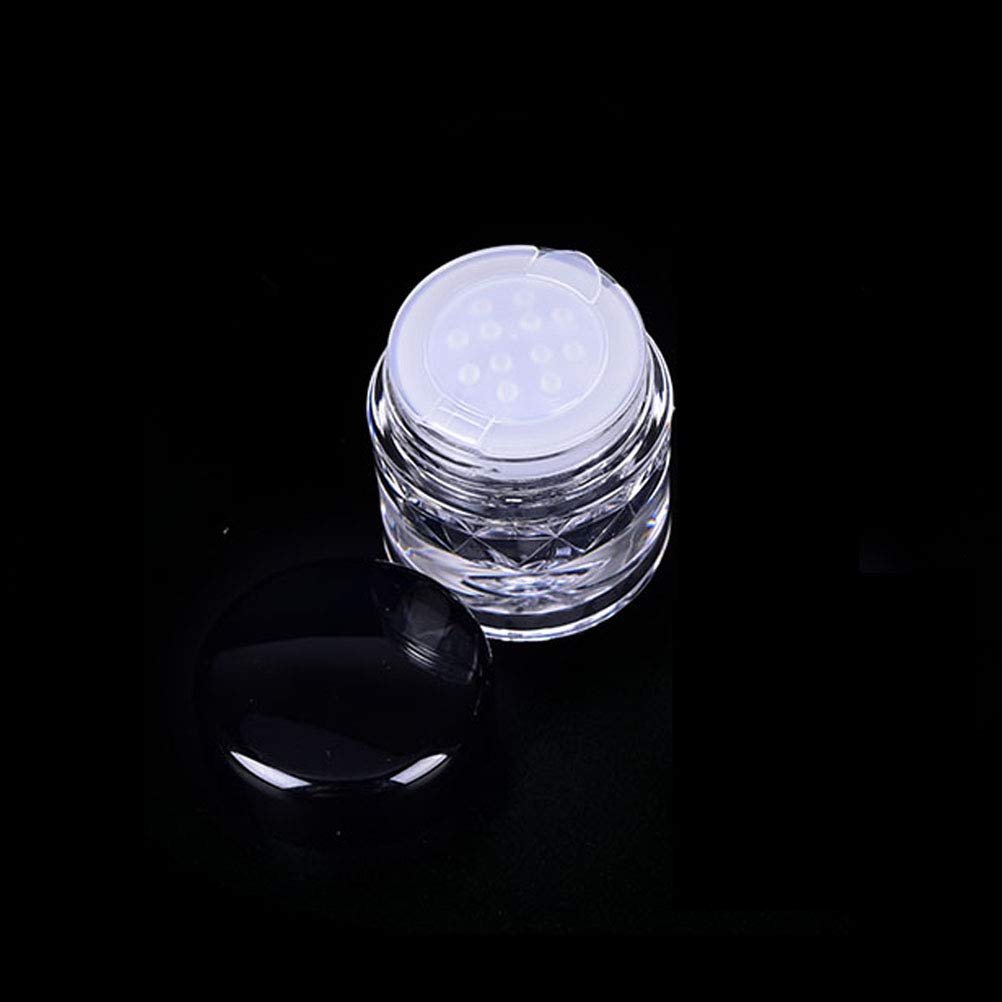 5Pcs 3ml Empty Plastic Mini Makeup Powder Containers with 12-Hole Sifter & Screw Lids - Ideal for Loose Powder, Eyeshadow, Blush & Concealer - Perfect for Travel, DIY Cosmetics & Professional Makeup Kits
