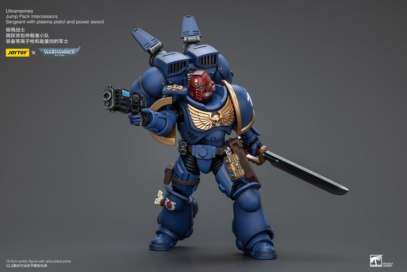 1/18 JOYTOY Warhammer 40K Ultramarines Jump Pack Intercessors Action Figure - Highly Detailed Collectible Miniature for Tabletop Gaming & Display