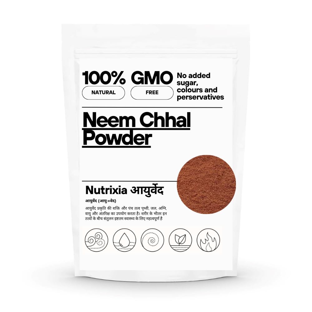 Organic Neem Bark Powder (Azadirachta Indica) - 250g | Pure Neem Chhal Churna for Skin Care, Hair Growth & Ayurvedic Remedies | Natural Herbal Supplement for Detox, Acne Treatment & Scalp Health