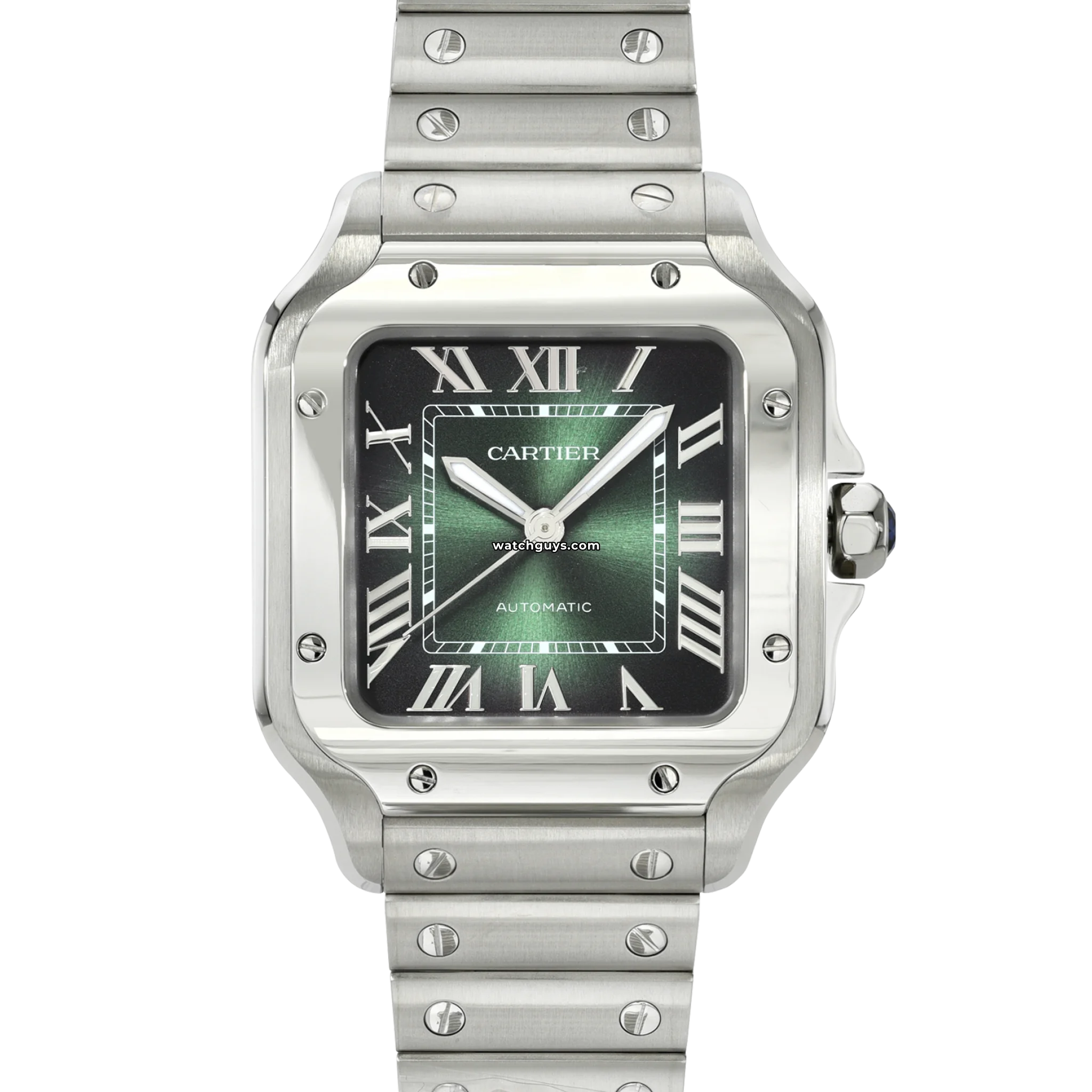 Cartier Santos Medium WSSA0061 Green Steel Luxury Watch - Elegant Swiss Automatic Timepiece for Men - Perfect for Business, Formal Events & Special Occasions