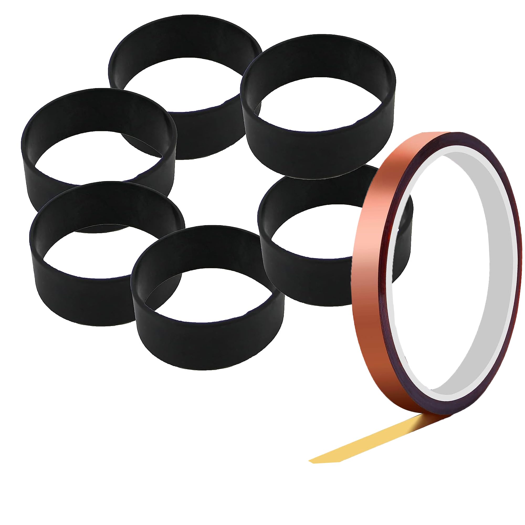 7 Pcs Heat-Resistant Silicone Bands for Sublimation Tumbler Wrapping - Prevent Ghosting & Secure Paper Holder - Durable Rubber Elastic Bands for DIY Craft, Cup Printing & Sublimation Projects (Perfect for Tumbler Makers & Craft Enthusiasts)