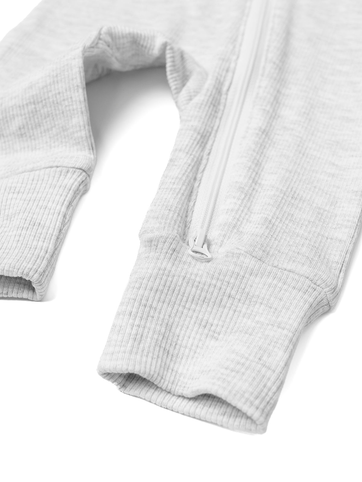 Stylish Ribbed 2-Way Zip Romper in Grey - Perfect for Casual Outings & Lounge Wear | Women's Fashion Jumpsuit