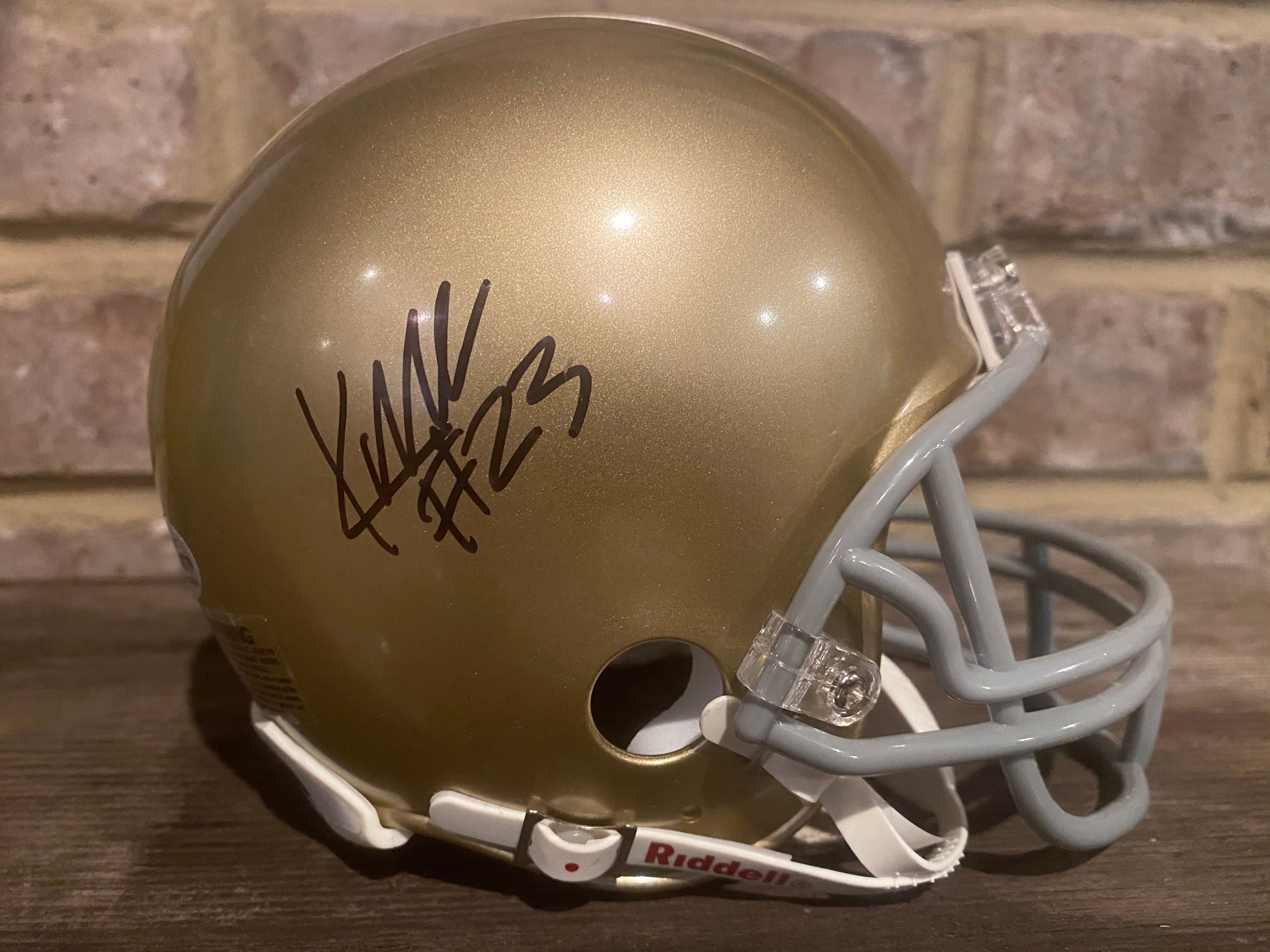 Authentic Kyren Williams Signed Notre Dame Mini Helmet - Limited Edition Collectible for Football Fans & Memorabilia Enthusiasts - Perfect for Display, Gifts, and Sports Collections