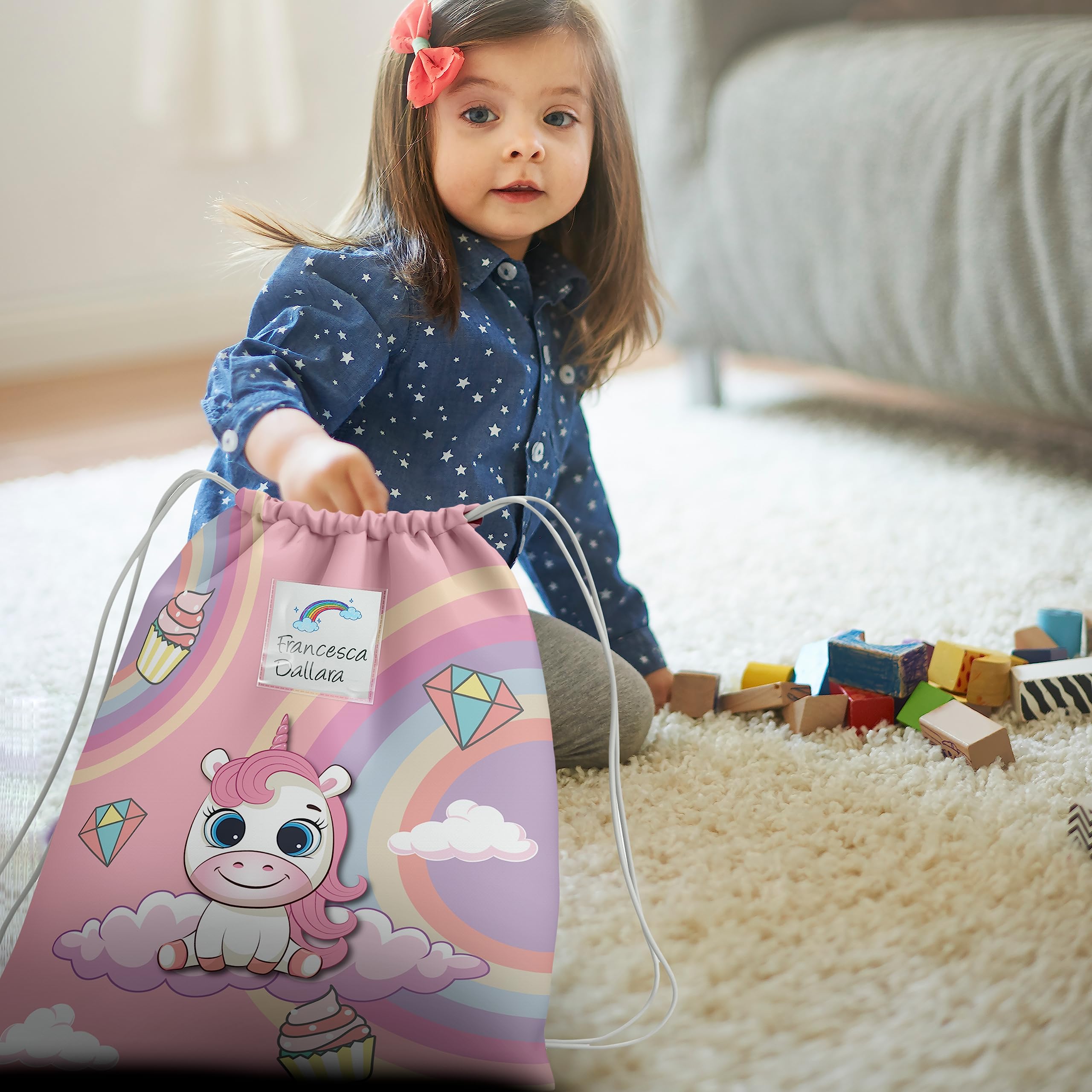 Personalized KAÏDENSÏ Nursery Backpack for Kids - 32 x 40 cm Baby Daycare Bag with 20 x 10 cm Inner Pocket | Perfect for Preschool, Travel & Daycare Essentials Organization