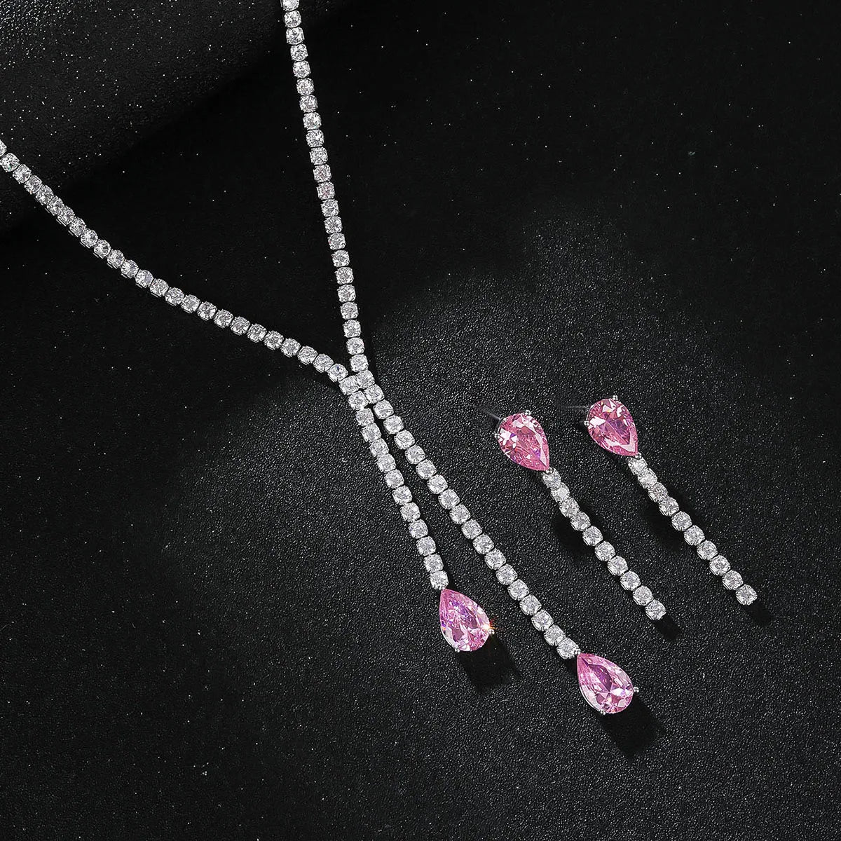 3A Zircon Drop Shape Pendant Necklace for Women - High Quality Cubic Zirconia Jewelry for Party, Wedding & Evening Wear - Elegant CN10482 Accessory for Special Occasions & Gifts