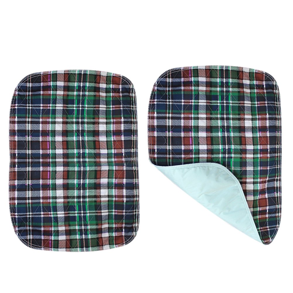 Washable Plaid Chair Pad & Bed Pad - 17x24 Inch Reusable Incontinence Underpad for Adults & Kids - Waterproof Protection for Chairs, Beds, Wheelchairs & Sofas - Ideal for Home, Office & Travel Use