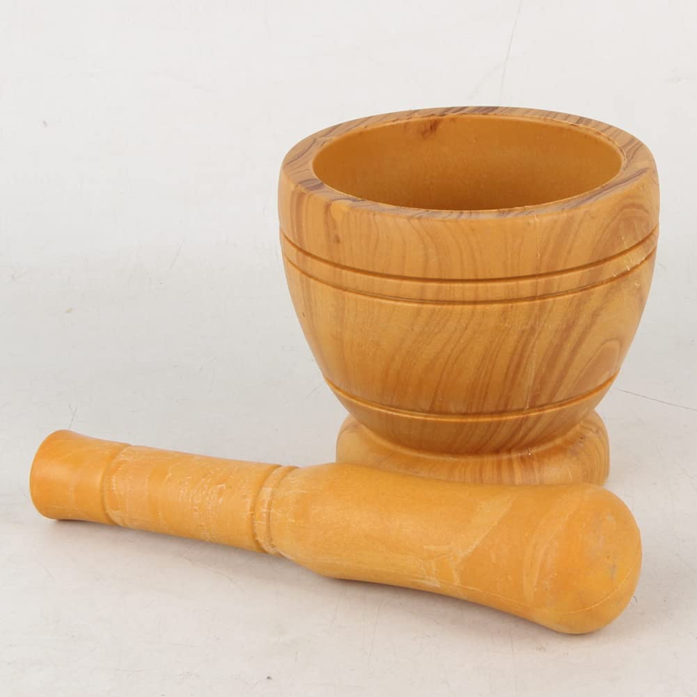 Premium Resin Mortar and Pestle Set - Spice & Herb Grinder, Pill Crusher, Coffee & Pepper Grinder - White Mixing Bowl for Kitchen, Pharmacy & Lab Use